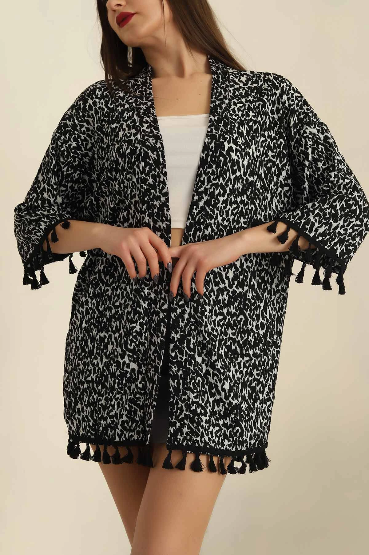 Püsküllü Okyanus kumaş Kimono 251980