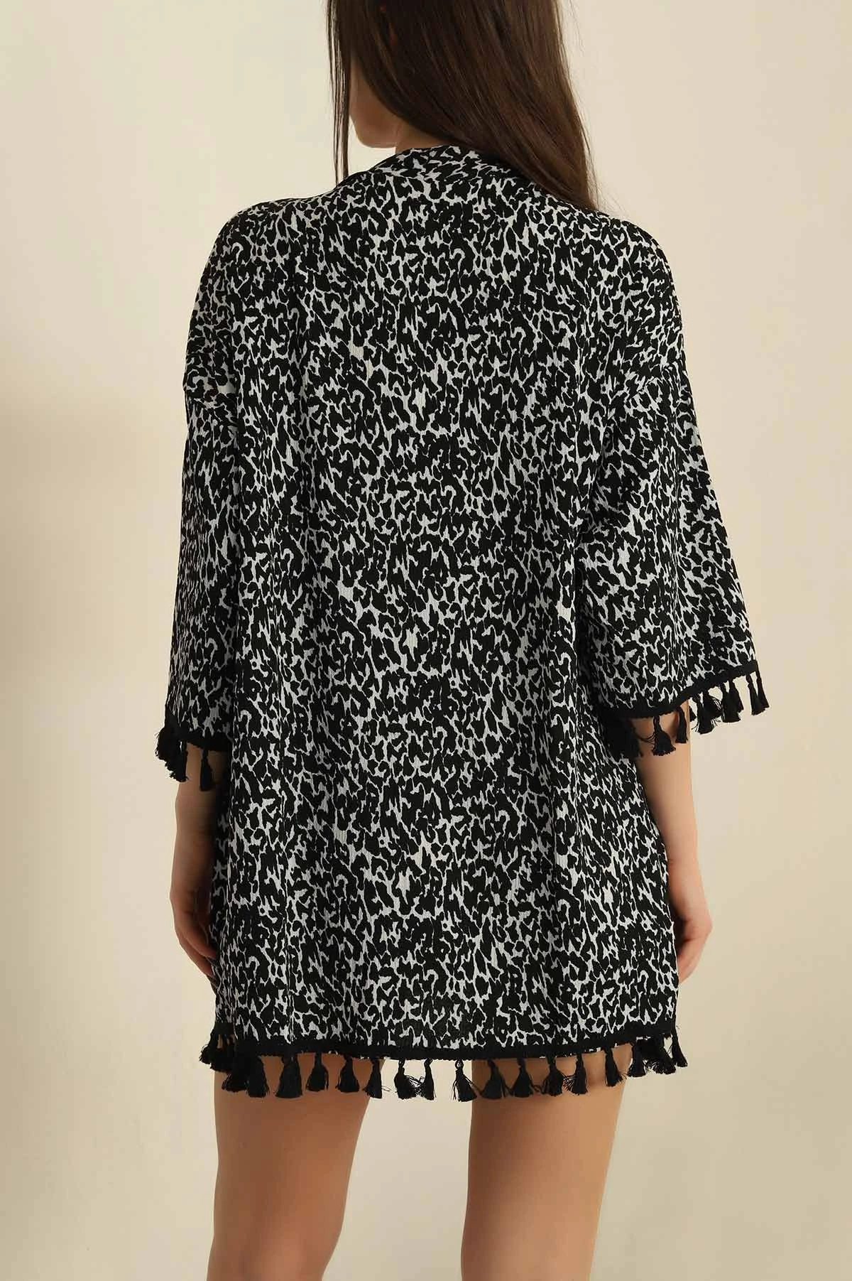 Püsküllü Okyanus kumaş Kimono 251980