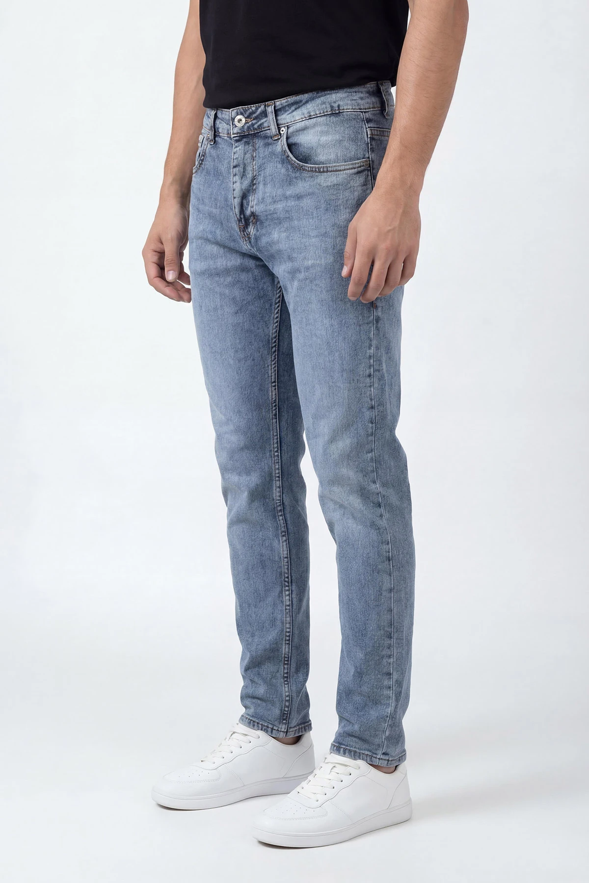 Regular Fit Yıkamalı Likralı Erkek Kot Pantolon 430674