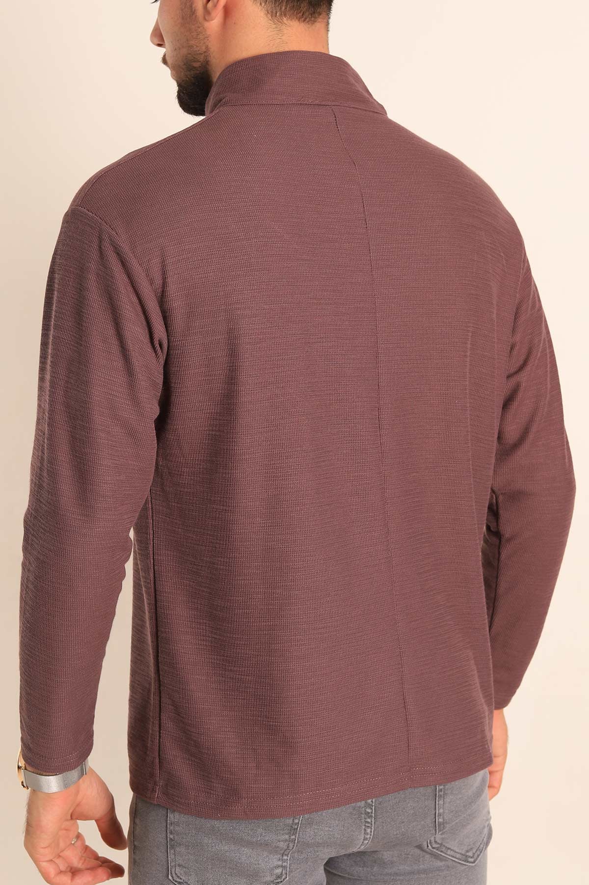 Relaxed Fit Balıkçı Yaka Fermuarlı Erkek Sweat 201316