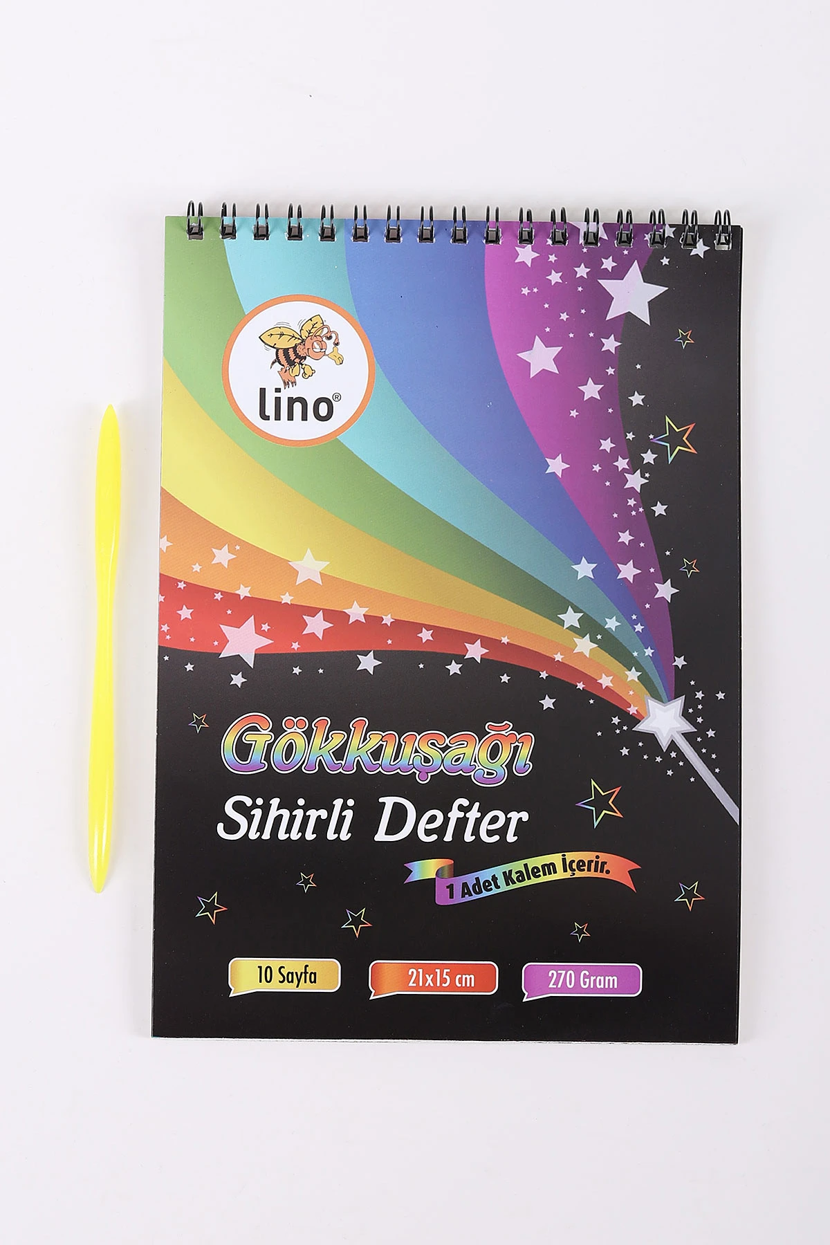 Renkli 21x15 Cm Lino A5 10 Yaprak Gökkuşağı Kazıma Sihirli Defter 442783
