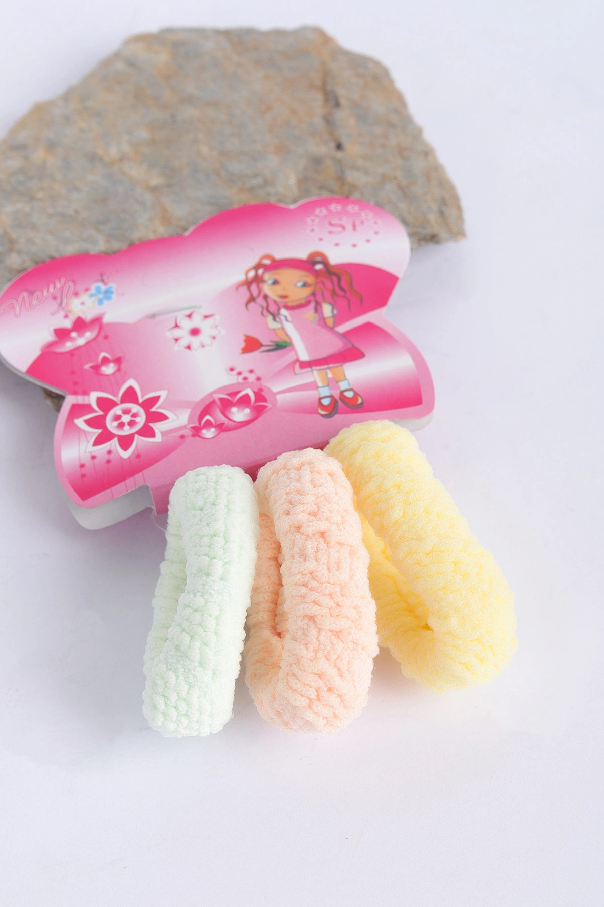 Renkli 3'lü Küçük Boy Lastik Toka 317424
