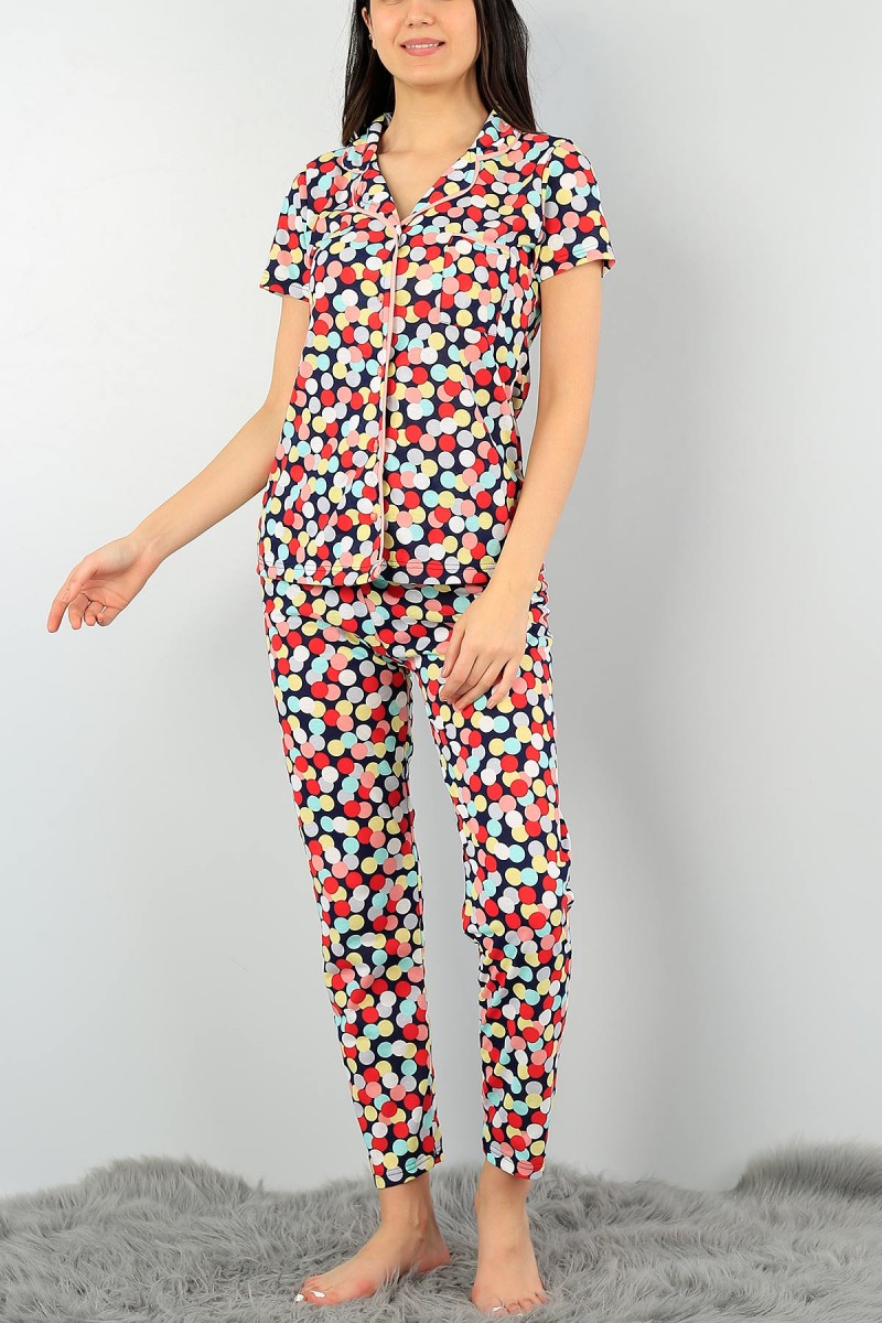 Renkli Baskılı Bayan Pijama Takımı 59769