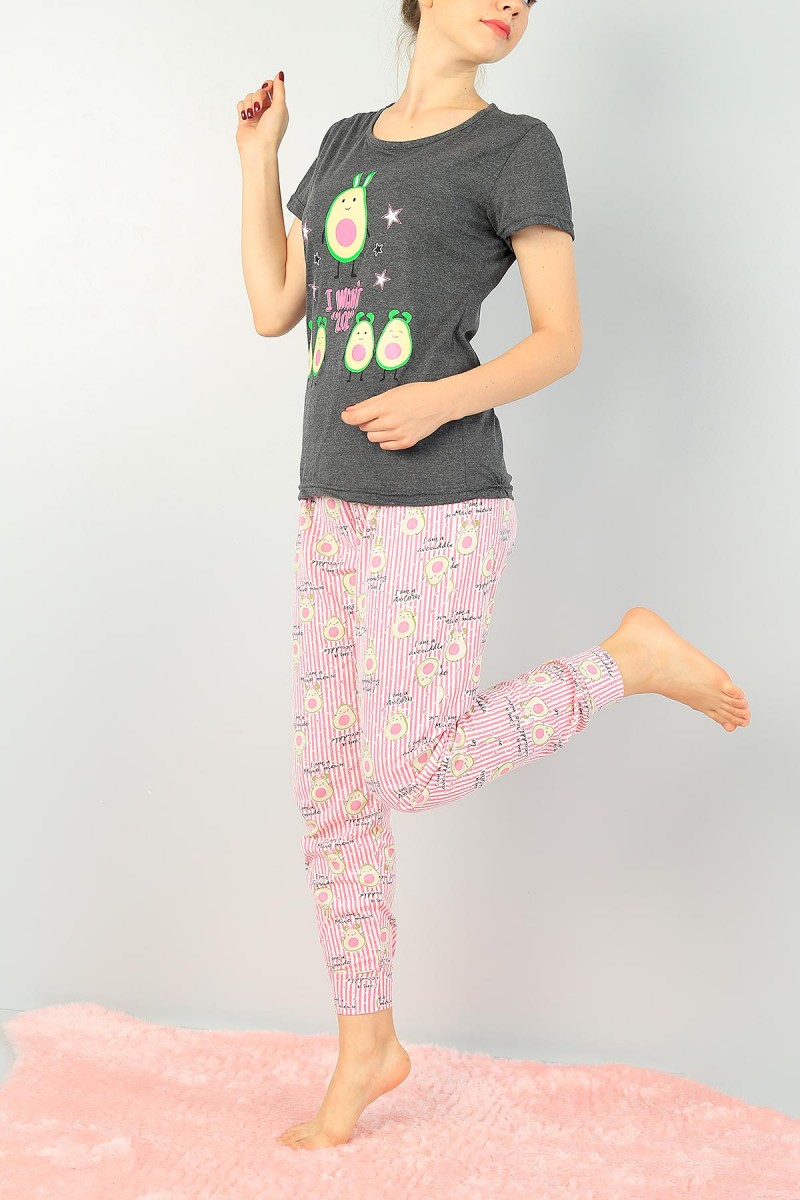 Renkli Baskılı Bayan Pijama Takımı 73630