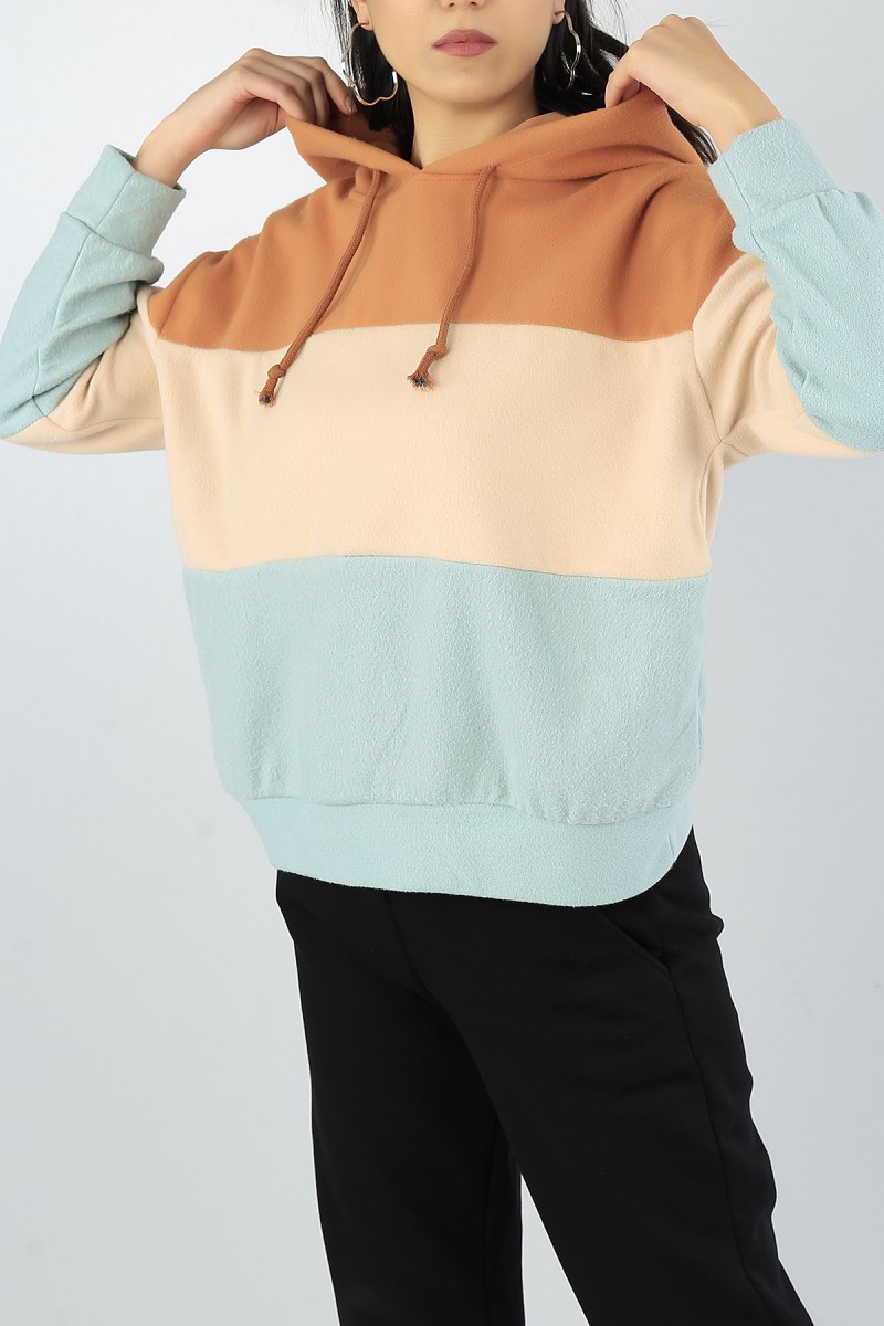 Renkli Bayan Polarlı Sweat 51660
