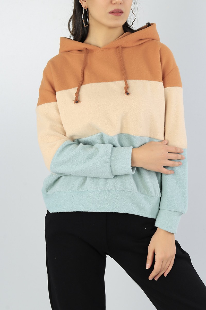 Renkli Bayan Polarlı Sweat 51660