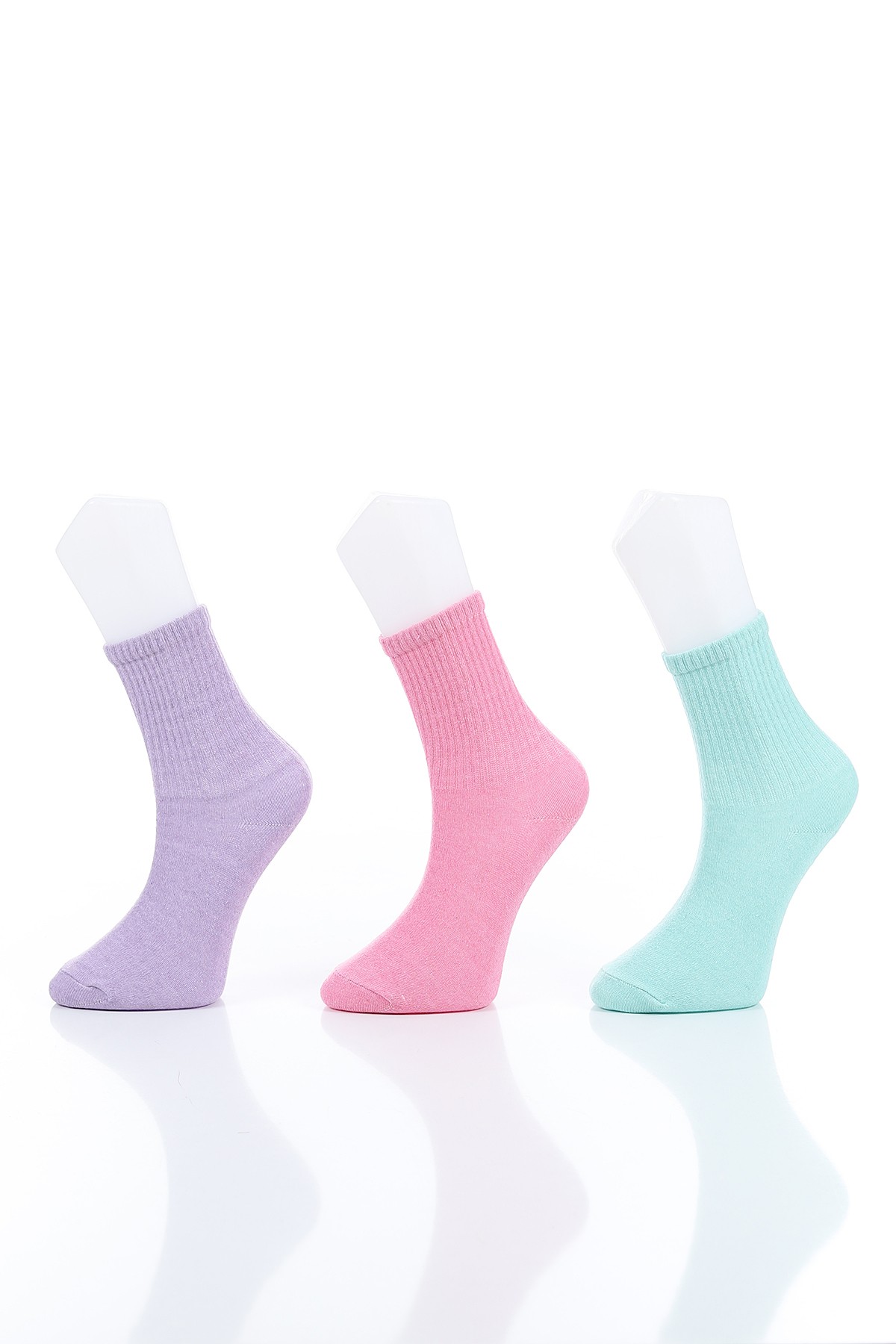 Renkli Bayan Üçlü Soket Çorap 154695