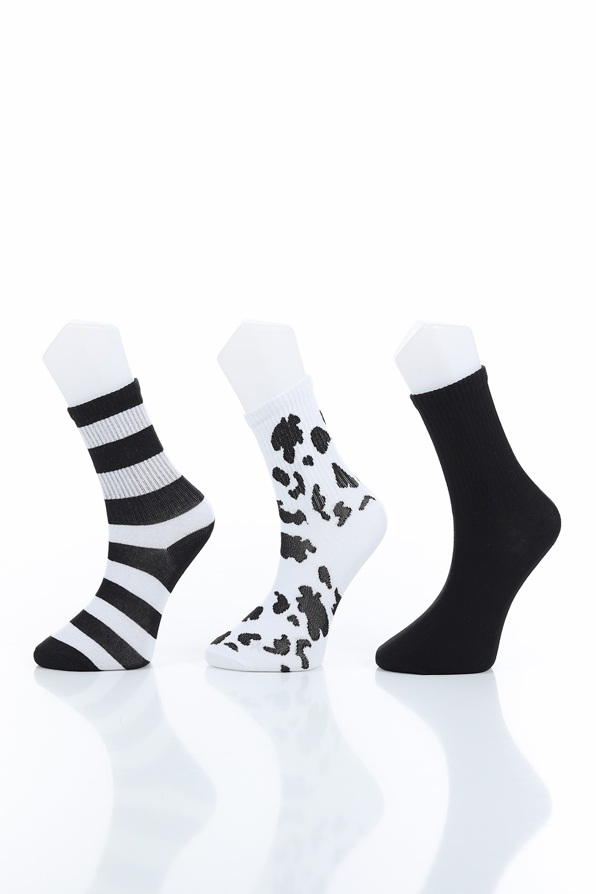Renkli Bayan Üçlü Soket Çorap 154705