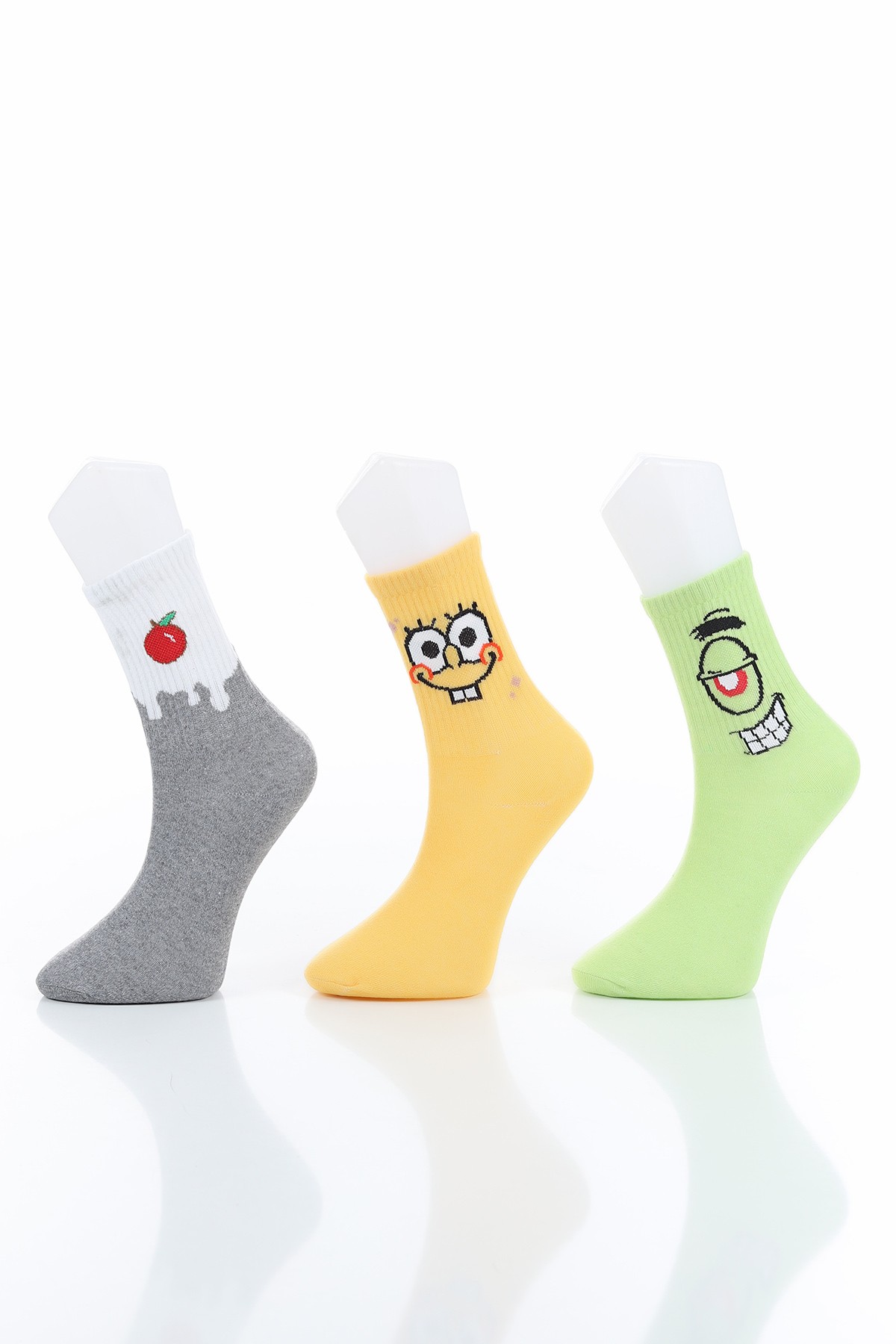 Renkli Bayan Üçlü Soket Çorap 154710