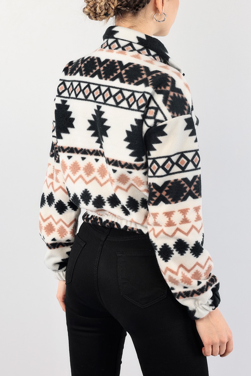 Renkli Desenli Bayan Polar Sweat 88720