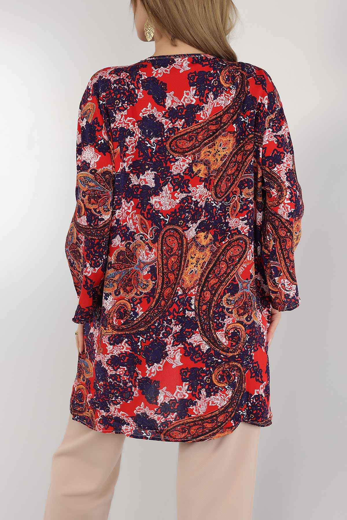 Renkli Desenli Dokuma Viskon Kimono 162931
