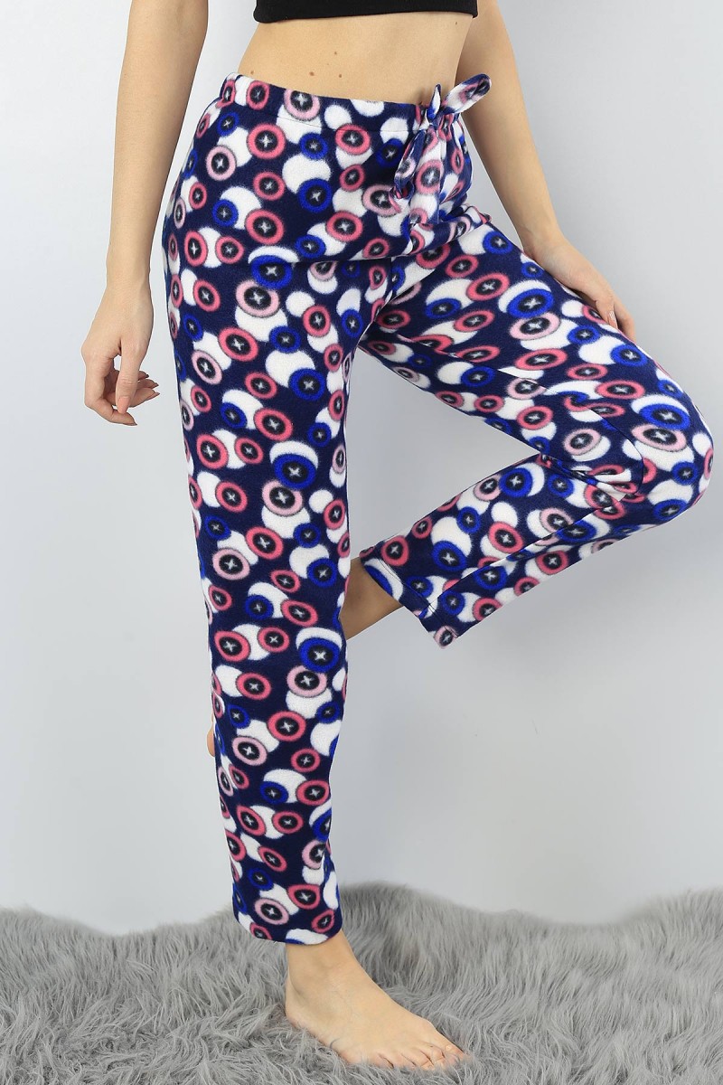Renkli Desenli Polarlı Pijama Altı 53473