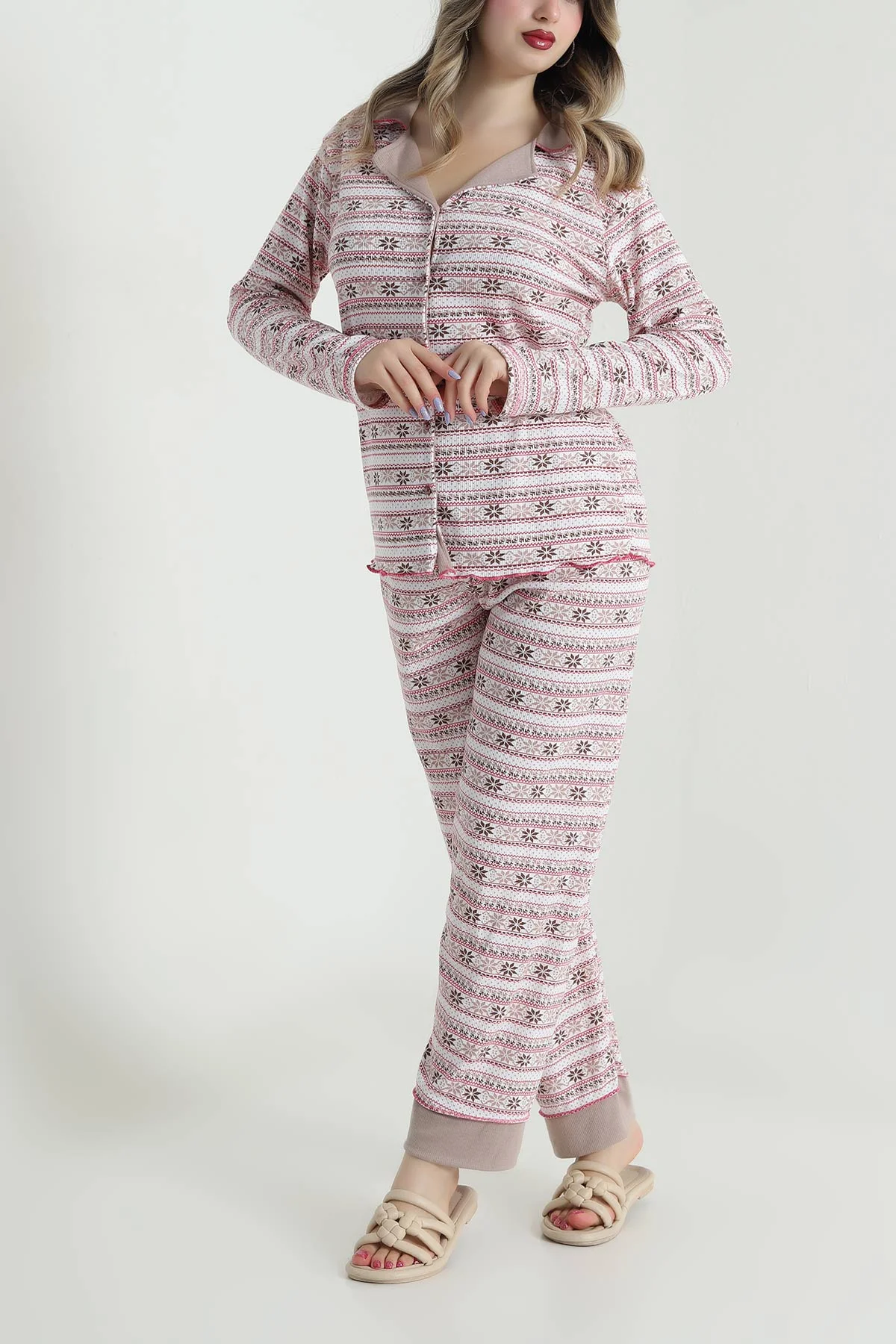 Renkli Düğmeli Berlin Kadın Pijama Takımı 494682