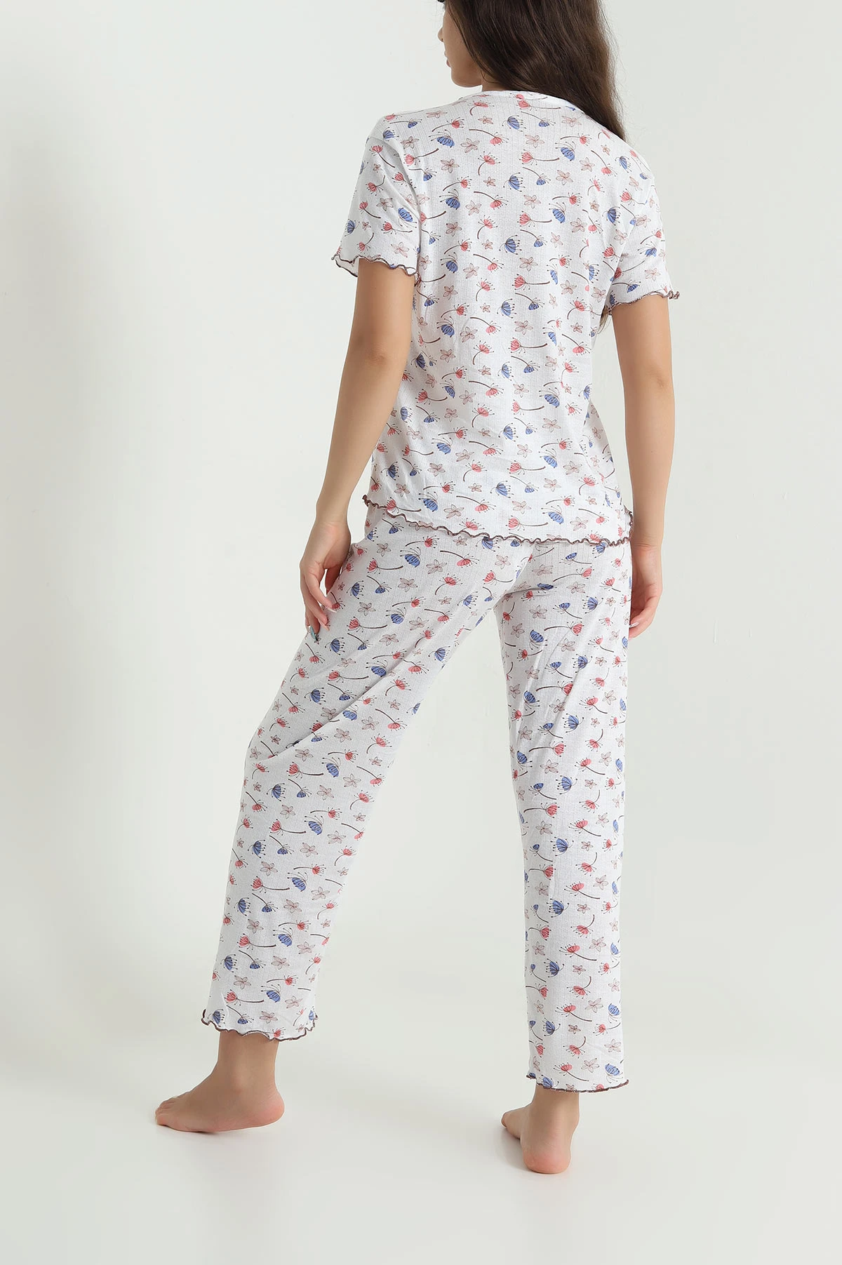Renkli Fiyonk Detay Kadın Pijama Takımı 467258