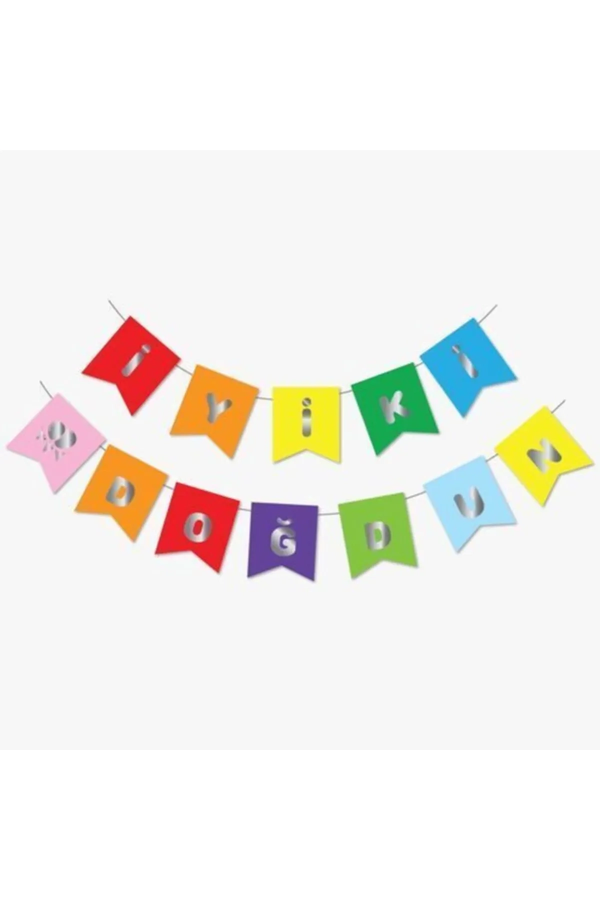 Renkli Silver İyi Ki Doğdun Yaldızlı Banner 303357