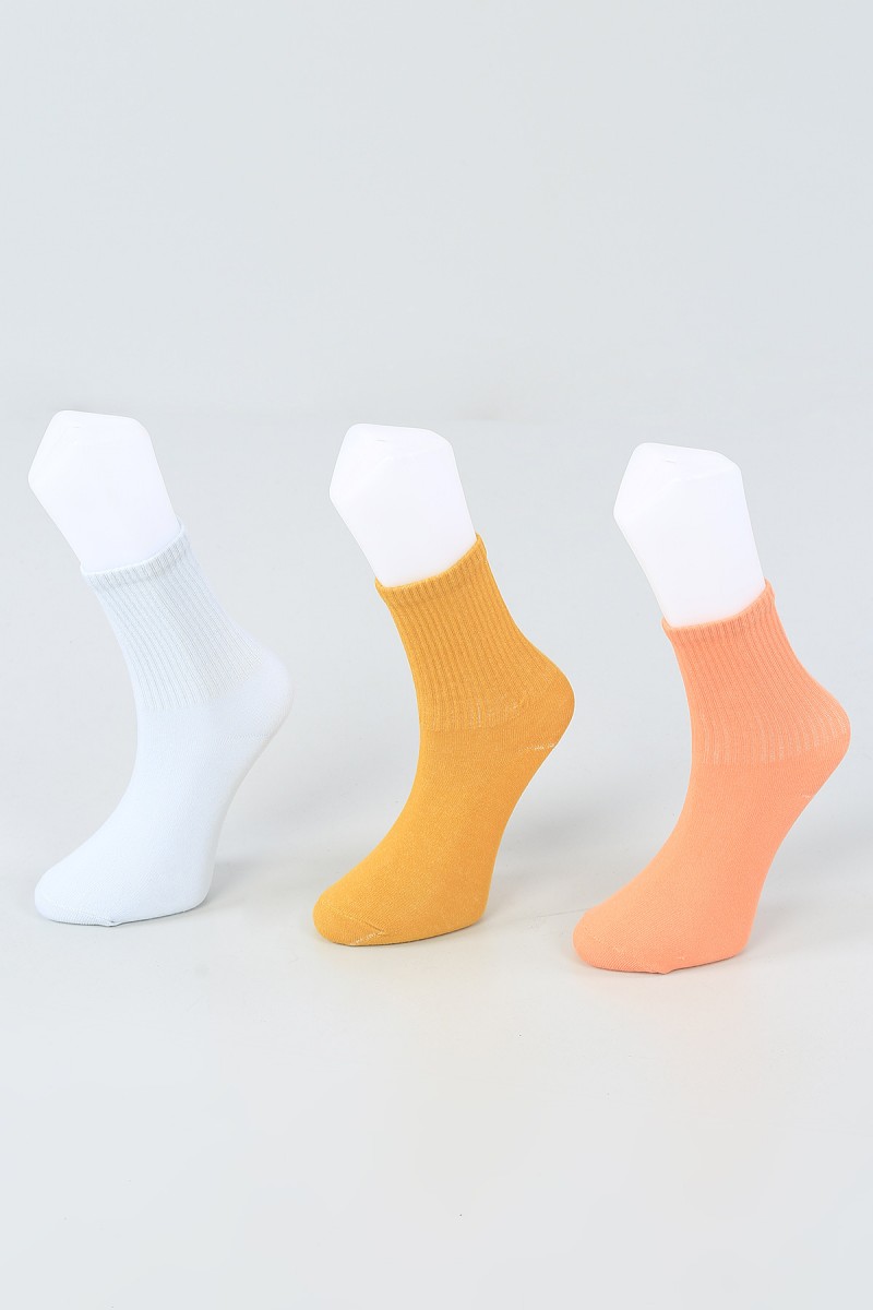 Renkli Parfümlü Üçlü Pamuk Çorap 52965