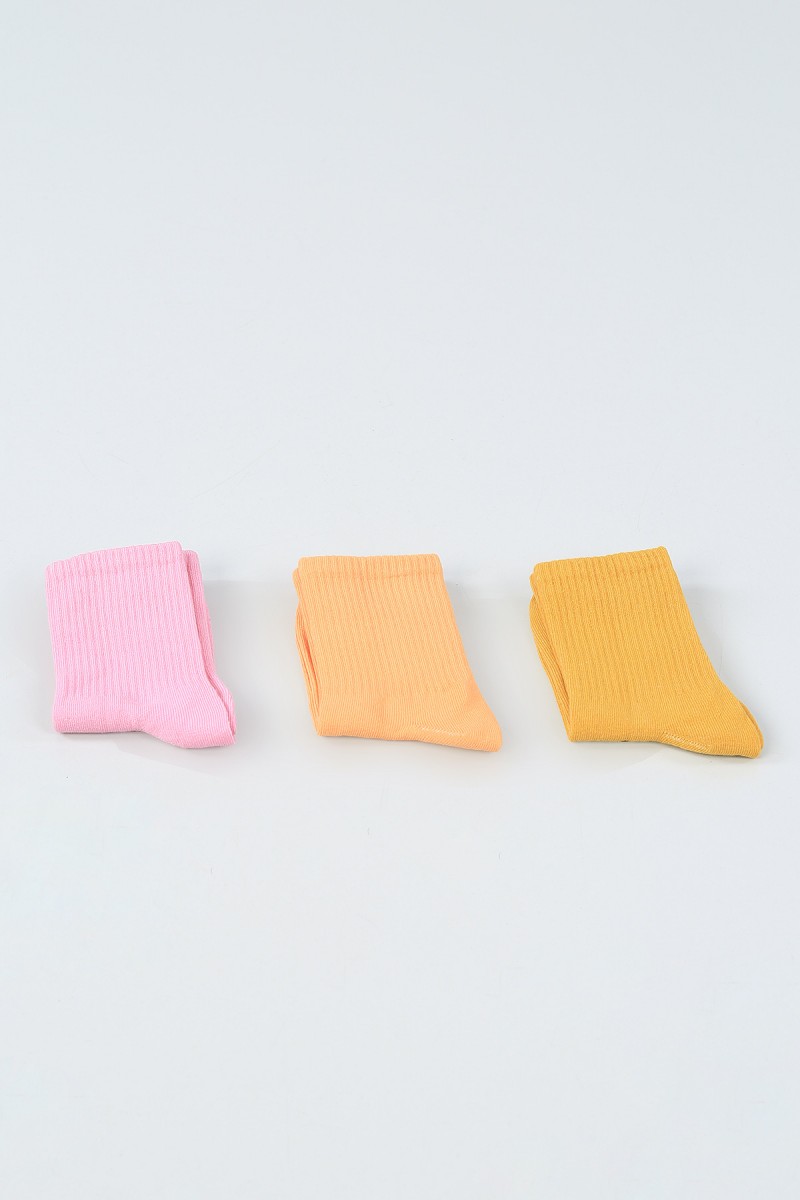 Renkli Parfümlü Üçlü Pamuk Çorap 52966