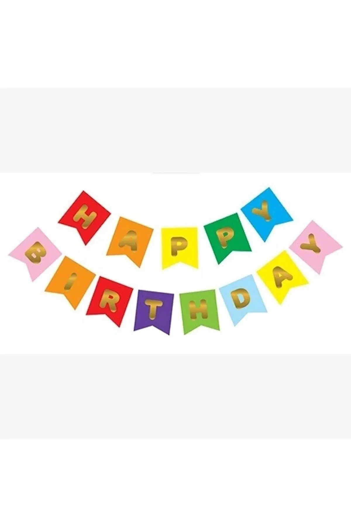 Renkli  Gold Happy Yaldızlı Banner 303452