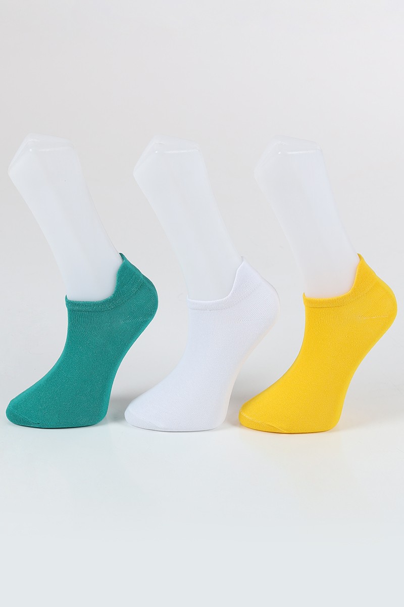 Renkli Üçlü Patik Çorap 85067