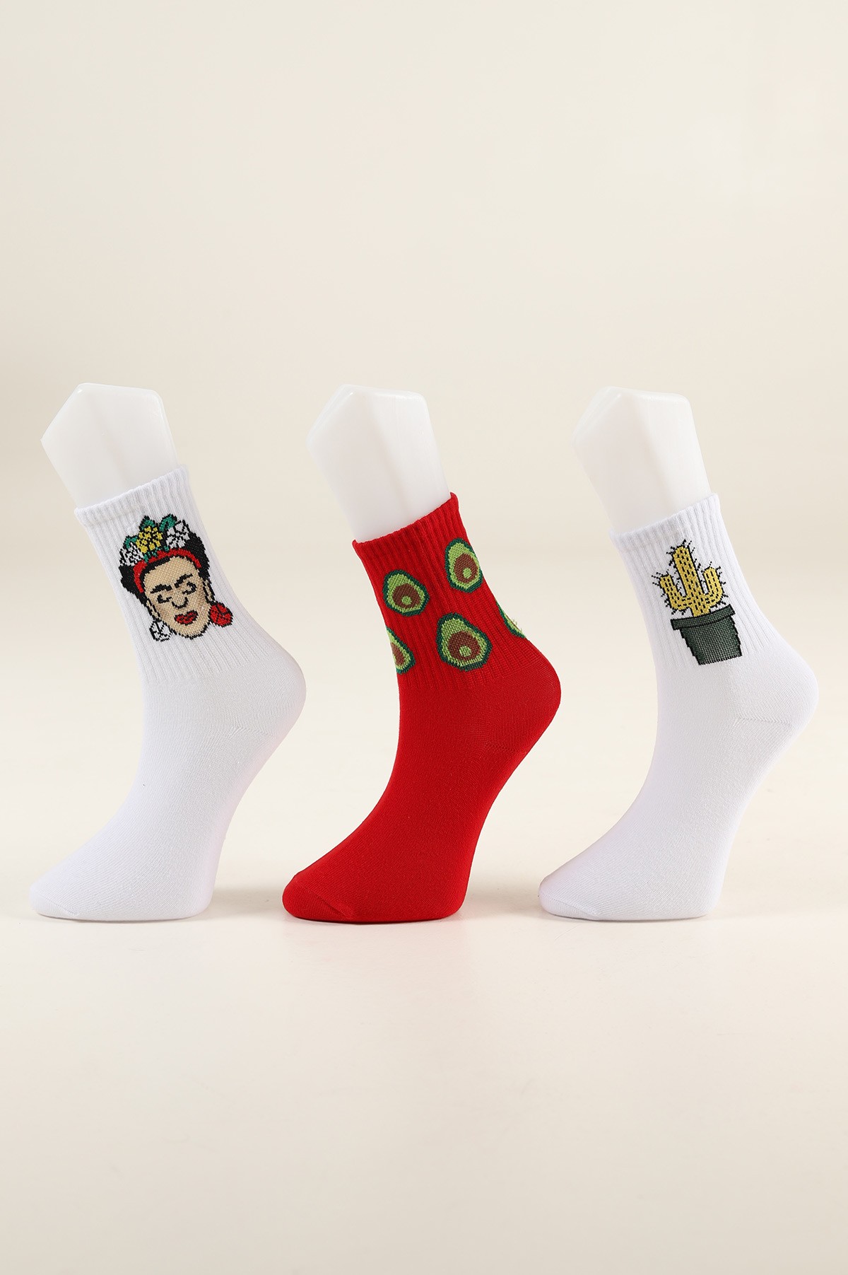 Renkli Üçlü Soket Çorap 206077