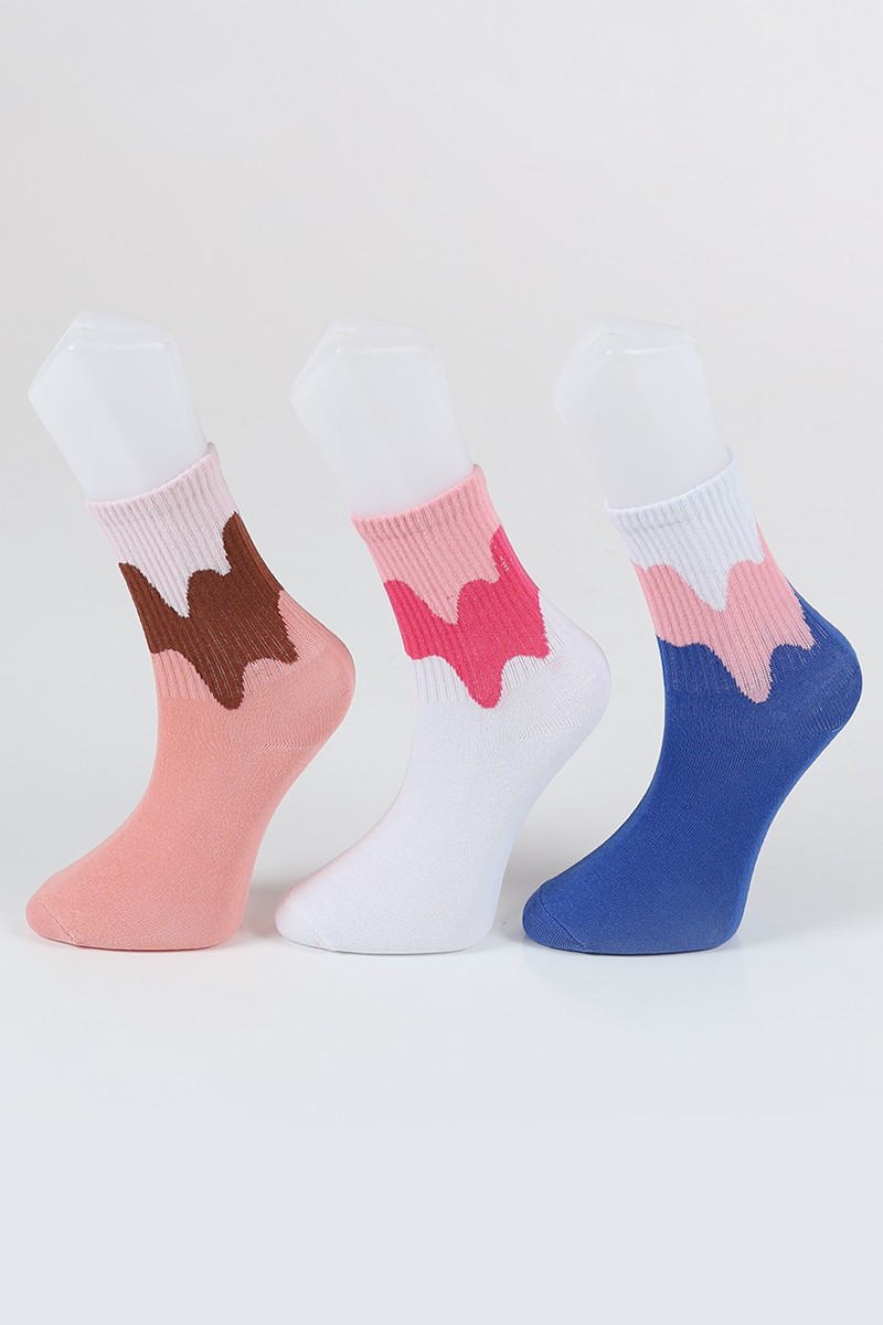 Renkli Üçlü Soket Çorap 85182