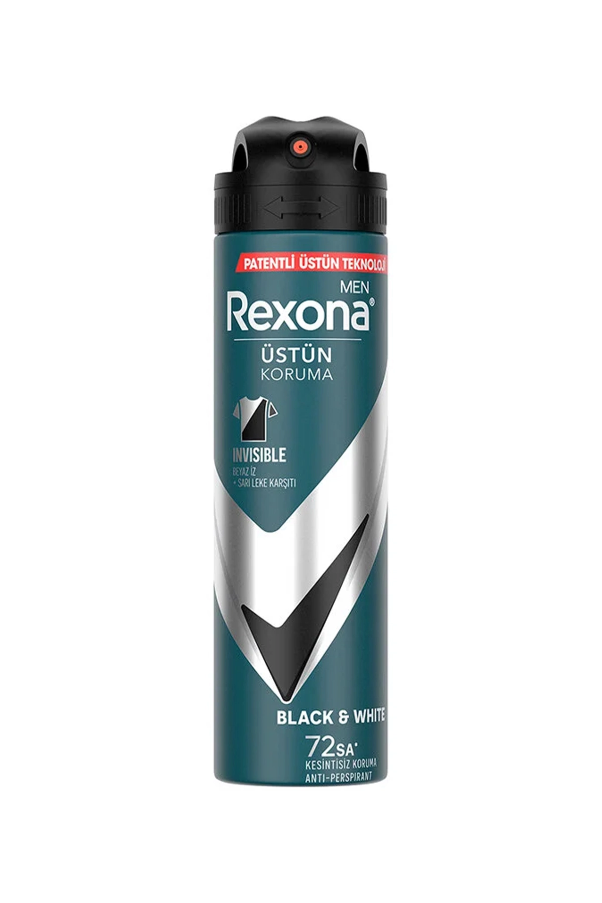 Rexona Men Erkek Sprey Deodorant Invisible Black & White 72 Saat Kesintisiz Koruma 150 ml 286786