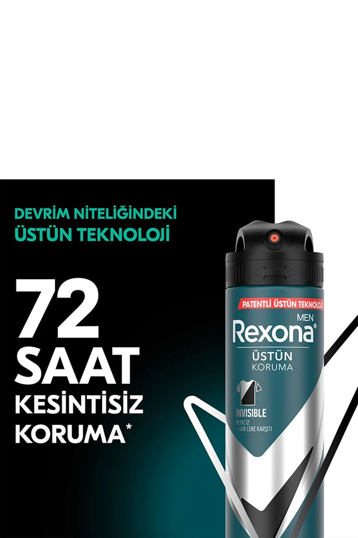 Rexona Men Erkek Sprey Deodorant Invisible Black & White 72 Saat Kesintisiz Koruma 150 ml 286786