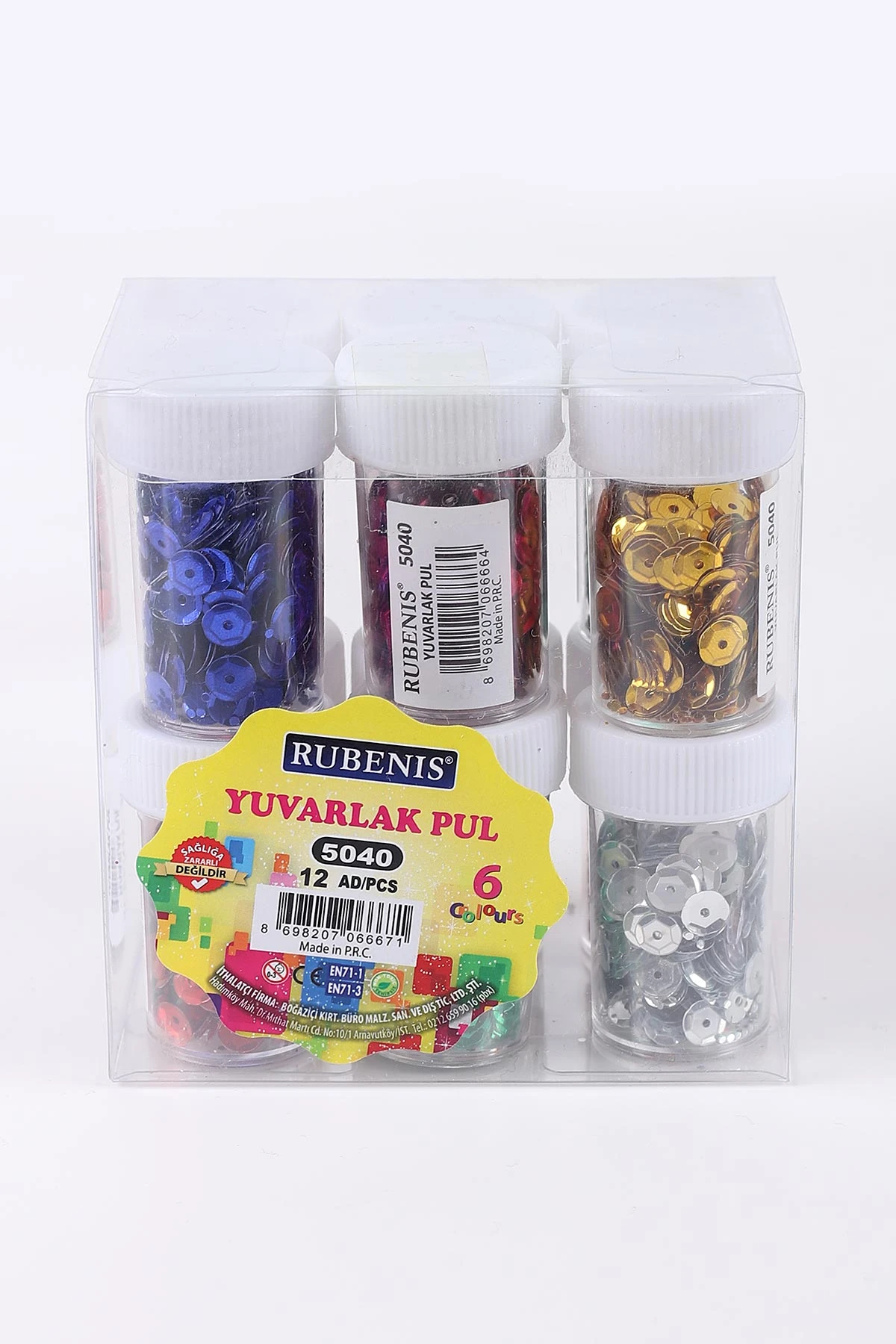 Rubenis 12'li Karışık Renk Yuvarlak Pul 409764