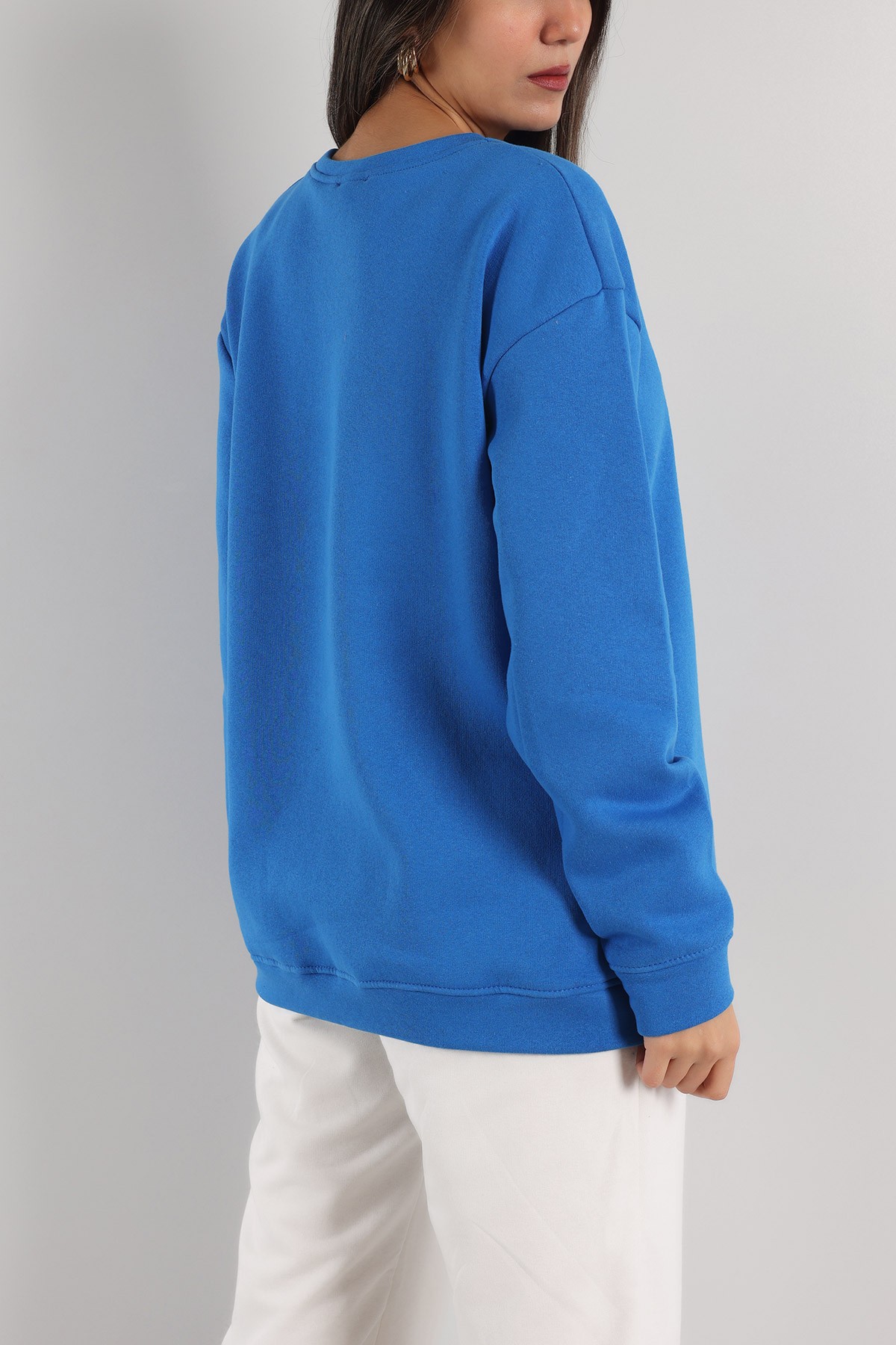Saks Mavi İçi Şardonlu Bayan Sweat -T 149391