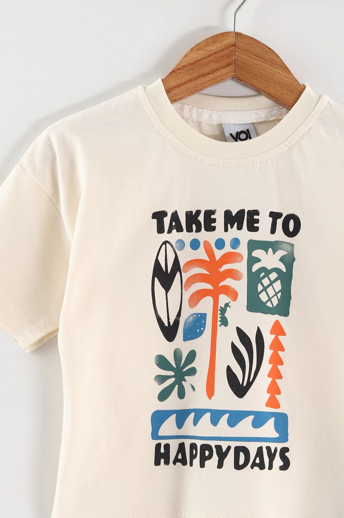 Saks Mavisi (0-4 Yaş) Take Me To Baskılı Tişörtlü  Şortlu Süprem Erkek Çocuk Yazlık Takım 461270