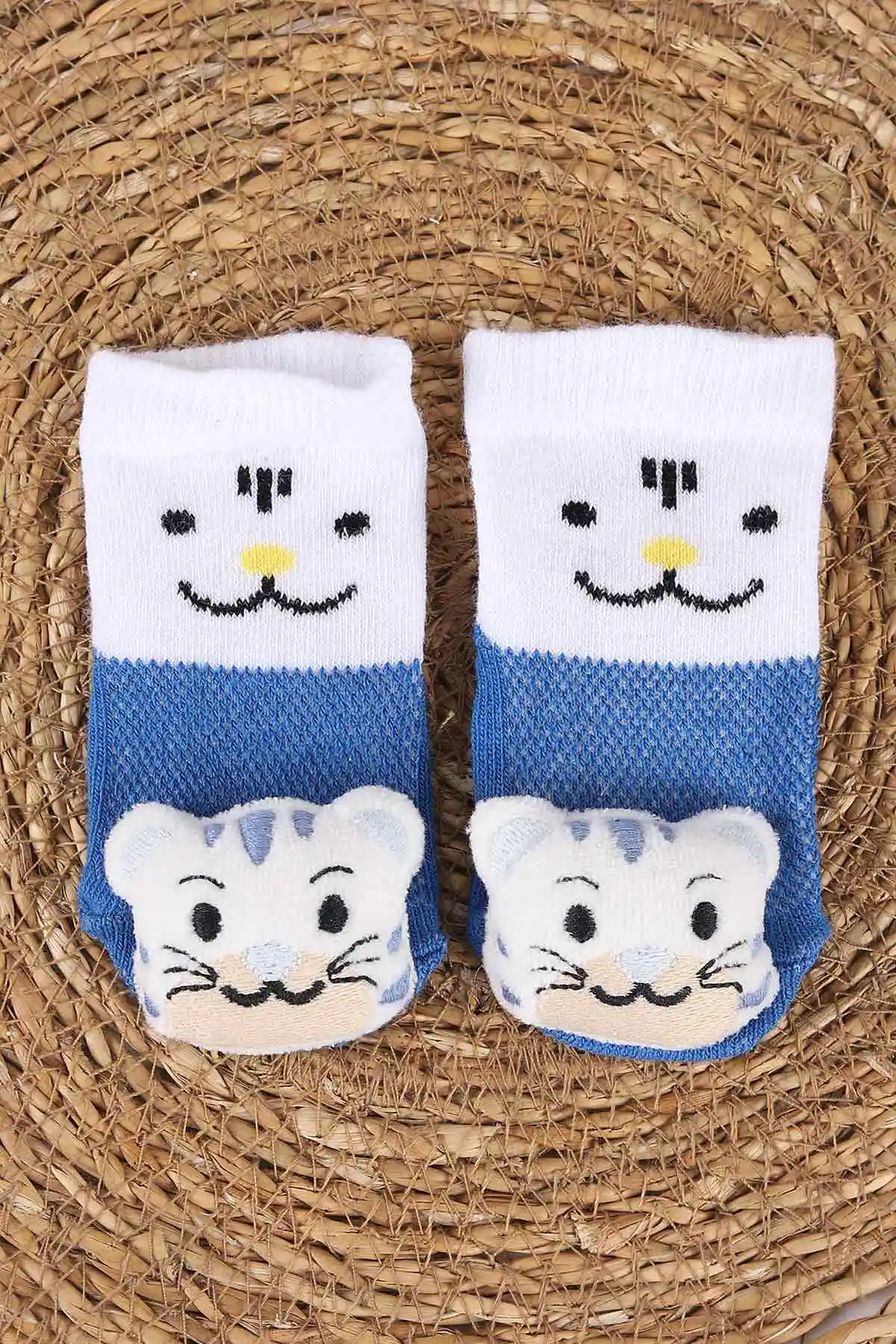 Saks Mavisi (0-6 Ay) Oyuncaklı Erkek Bebek Çorap 467457