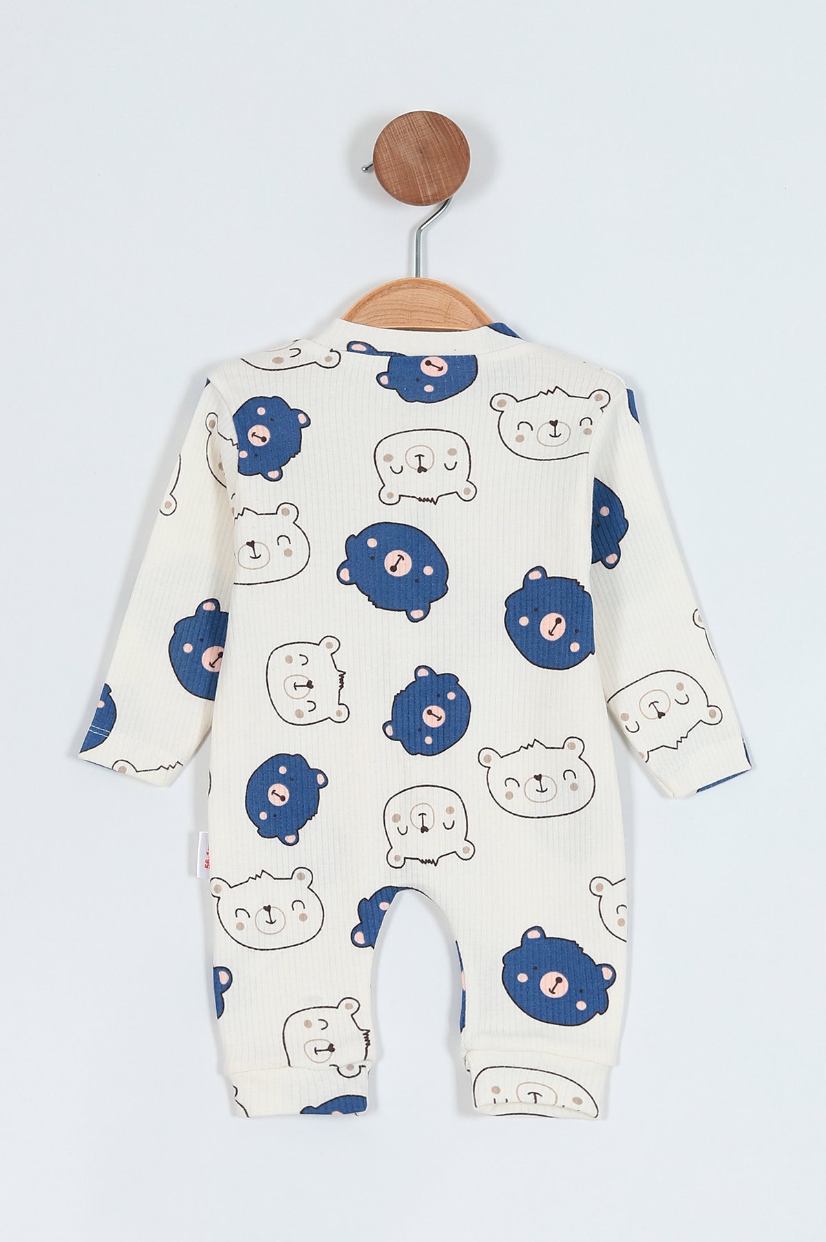 Saks Mavisi (0-6 Ay)Ayıcık Baskılı Erkek Bebe Tulum 209367