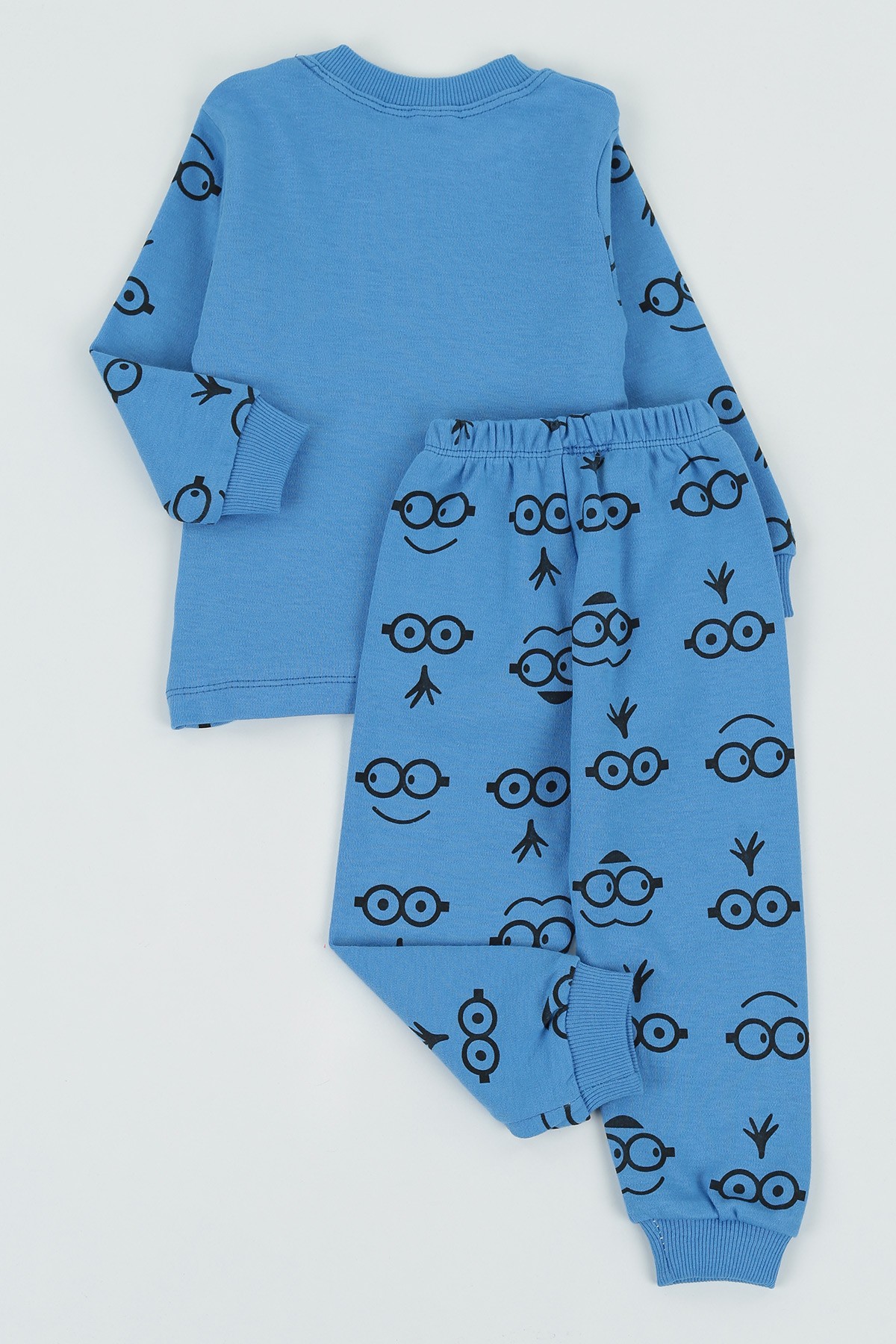 Saks Mavisi (1-3 Yaş) Minyon Baskılı Erkek Çocuk Pijama Takımı 130825