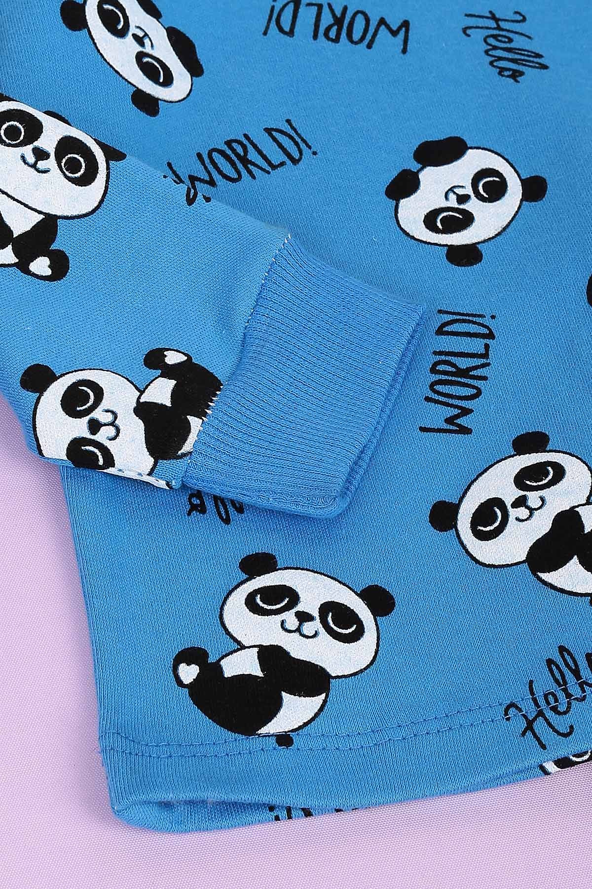 Saks Mavisi (1-3 Yaş) Panda Baskılı Erkek Çocuk Takım 148336