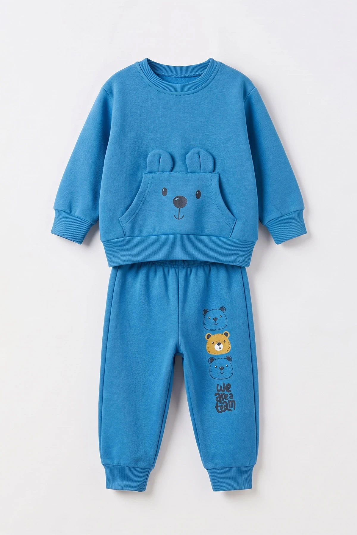 Saks Mavisi (1-4 Yaş)Cebi Baskılı 3 İp Şardonlu Erkek Çocuk&Bebek Kışlık Takım 497500