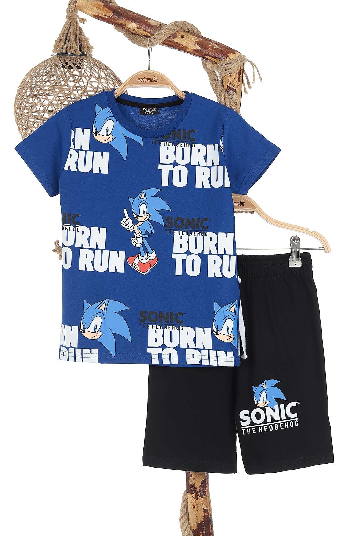 Saks Mavisi (3-10 Yaş) Born To Run Baskılı Erkek Çocuk Takım 171049