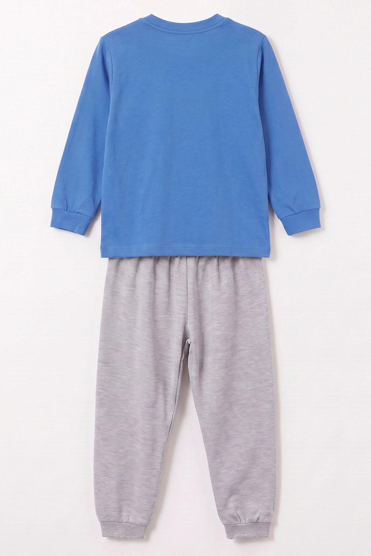 Saks Mavisi (3-8 Yaş) Karakter Baskılı İnterlok Kumaş Erkek Çocuk Pijama Takım 491036