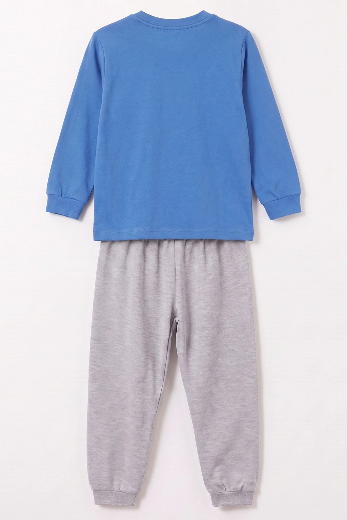 Saks Mavisi (3-8 Yaş) Karakter Baskılı İnterlok Kumaş Erkek Çocuk Pijama Takım 491041