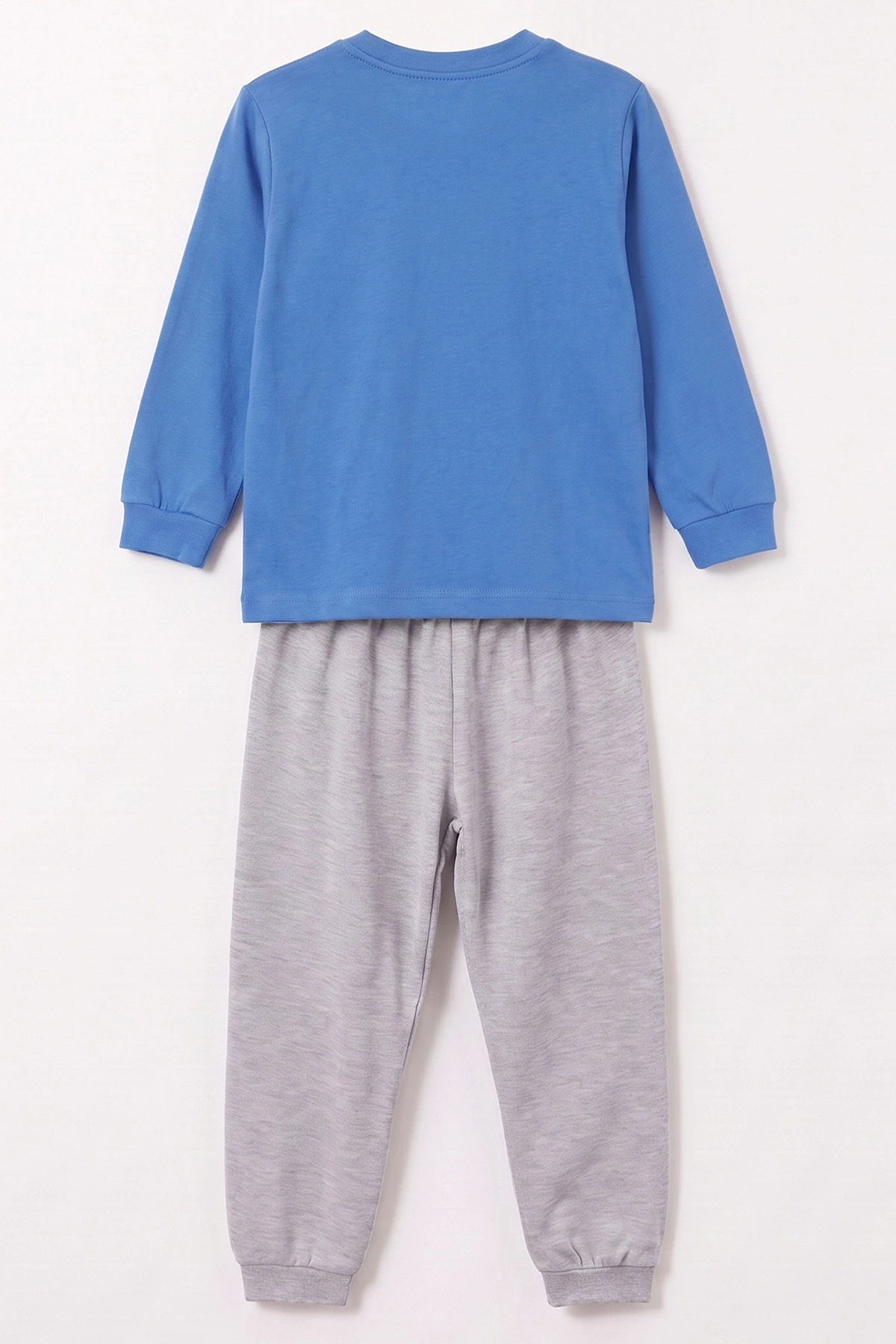 Saks Mavisi (3-8 Yaş) Karakter Baskılı İnterlok Kumaş Erkek Çocuk Pijama Takım 491043