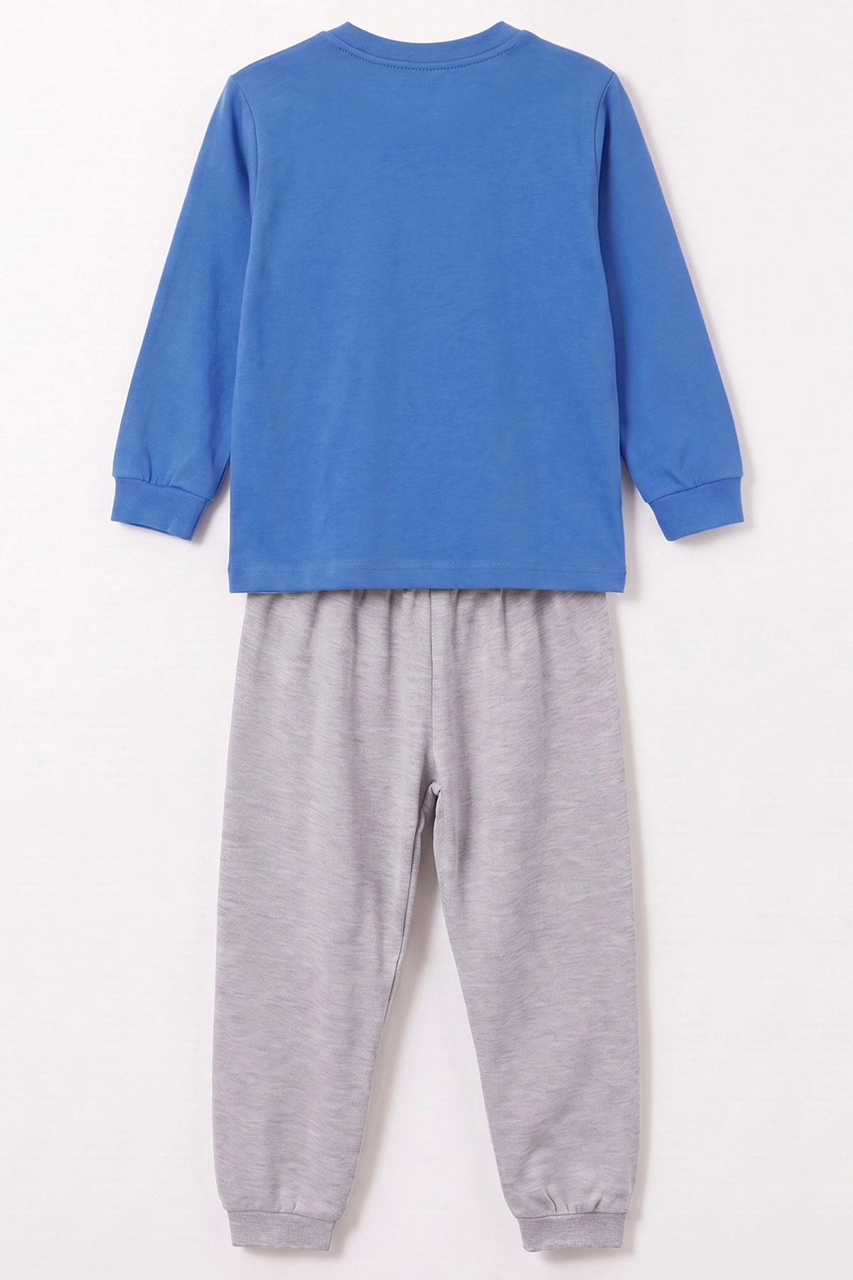 Saks Mavisi (3-8 Yaş) Karakter Baskılı İnterlok Kumaş Erkek Çocuk Pijama Takım 491045