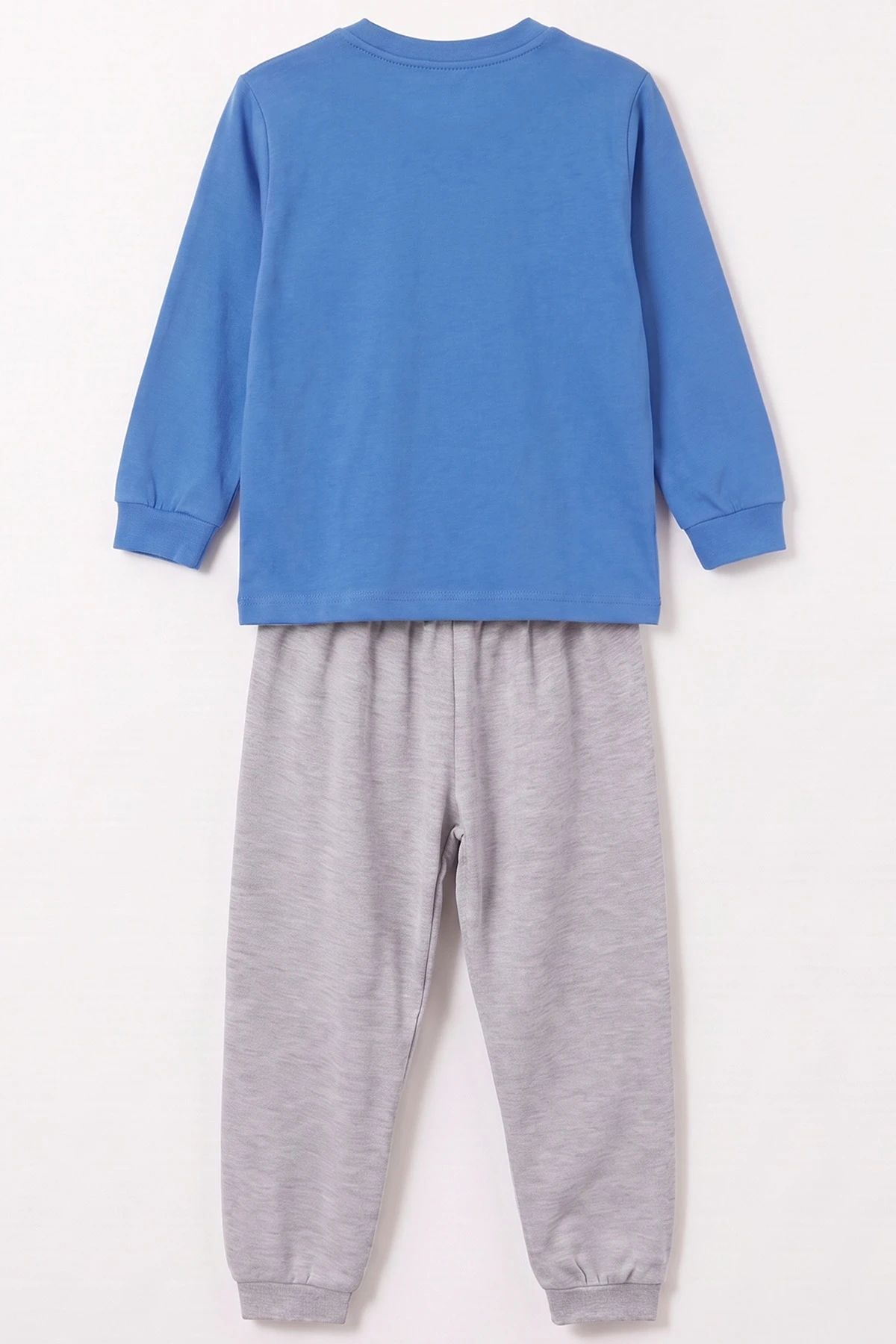 Saks Mavisi (3-8 Yaş) Karakter Baskılı İnterlok Kumaş Erkek Çocuk Pijama Takım 491047