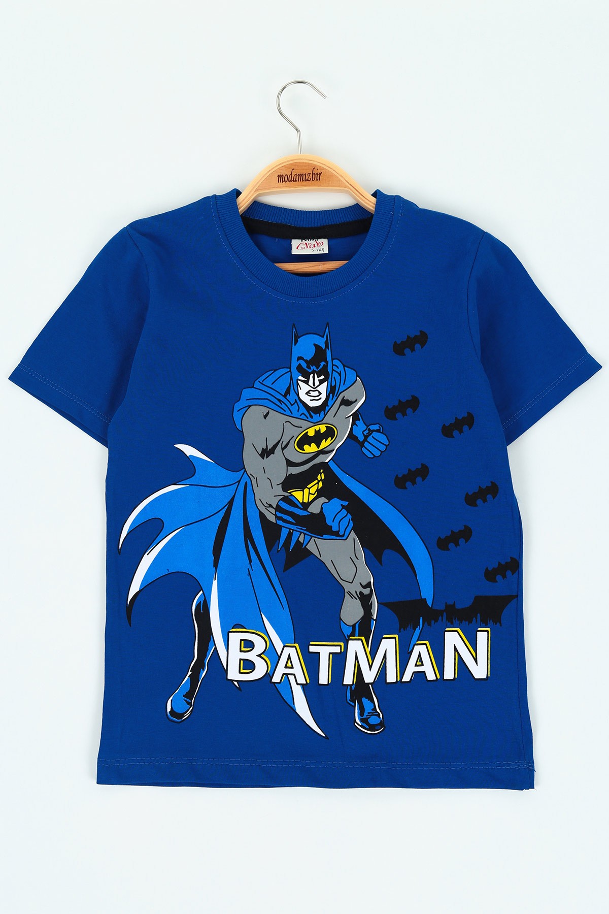 Saks Mavisi (5-8 yaş) Batman Baskılı Erkek Çocuk Tişört 117966