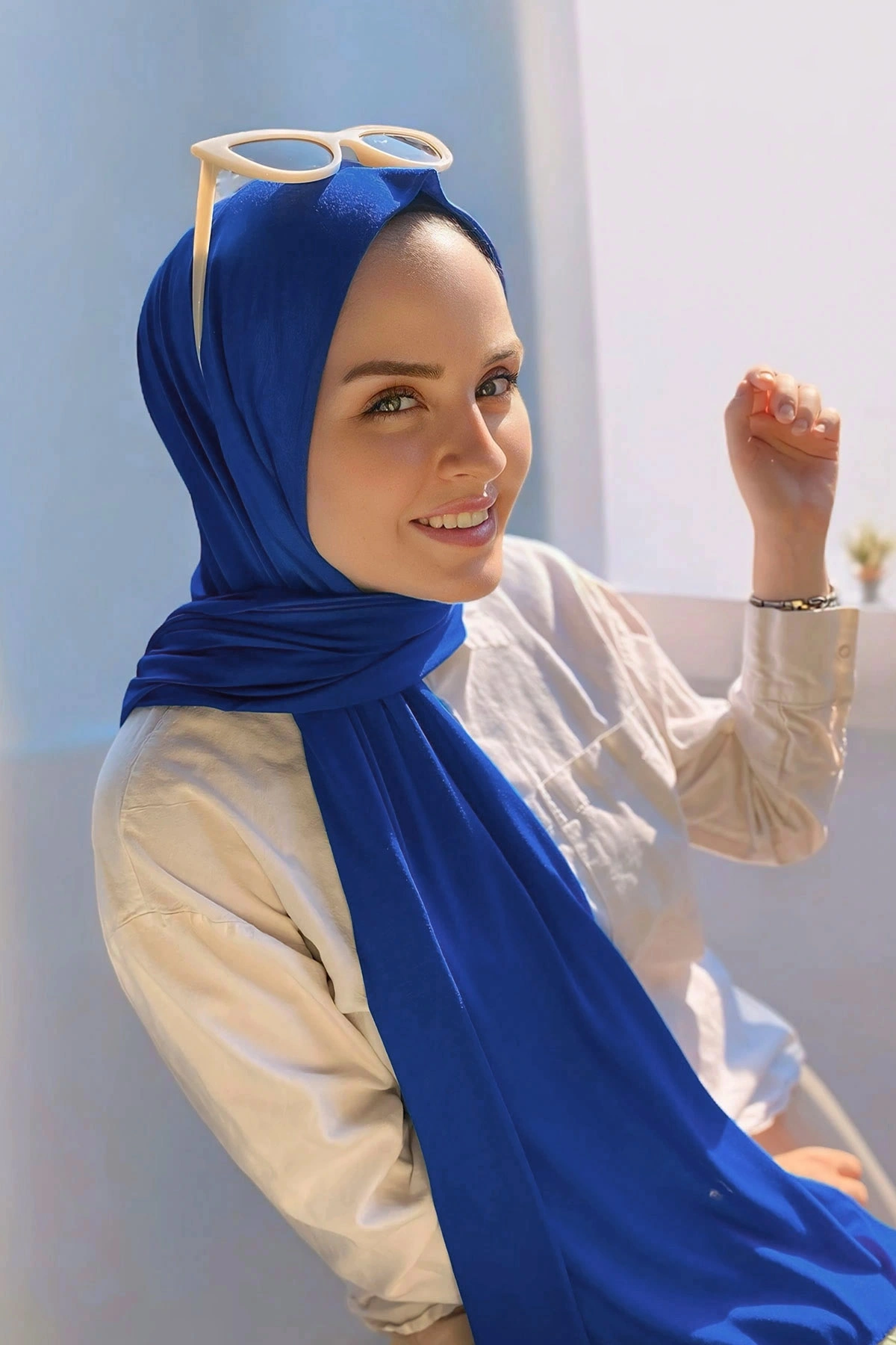 Saks Mavisi 75x190 Düz Penye Şal 287346