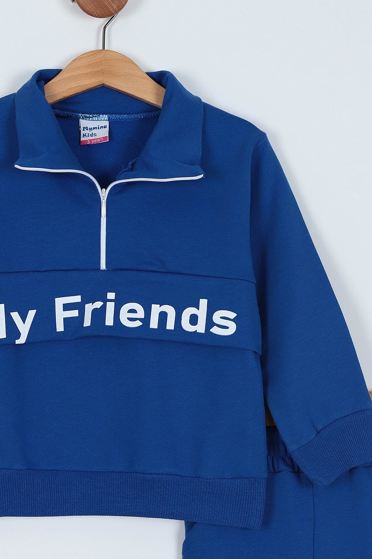 Saks Mavisi (8-12 Yaş) My Friends Baskılı Fermuarlı İki İp Erkek Çocuk Takım 219731