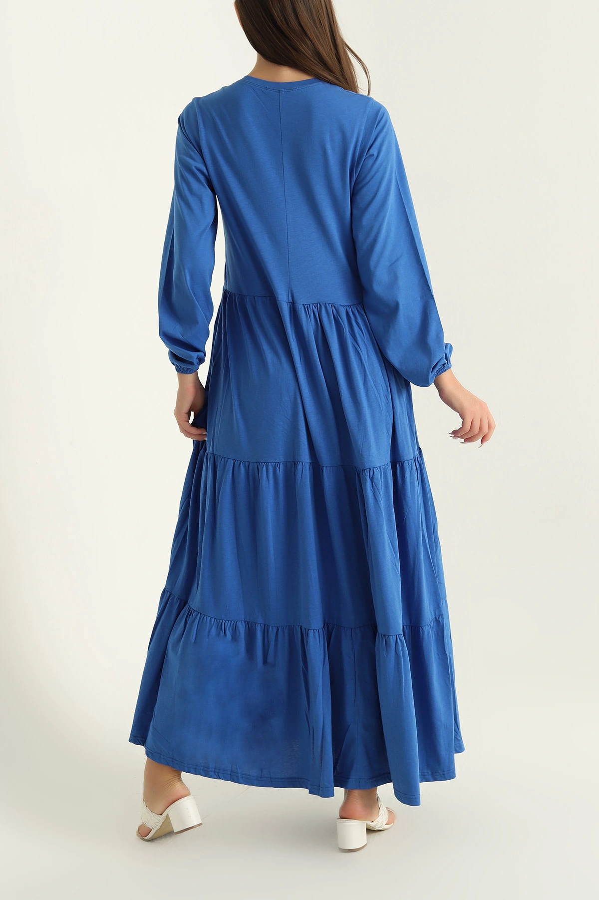 Saks Mavisi Bisiklet Yaka Süprem Elbise 285648