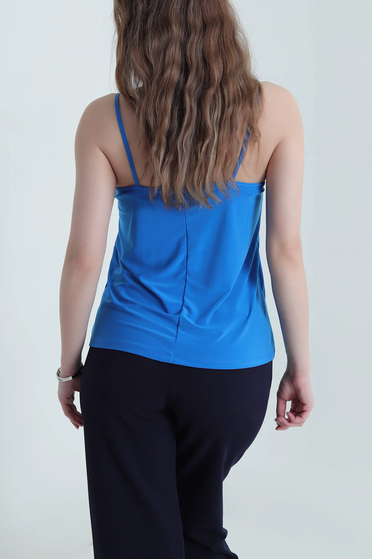 Saks Mavisi Dantelli Buzy Kadın Askılı Atlet 438937