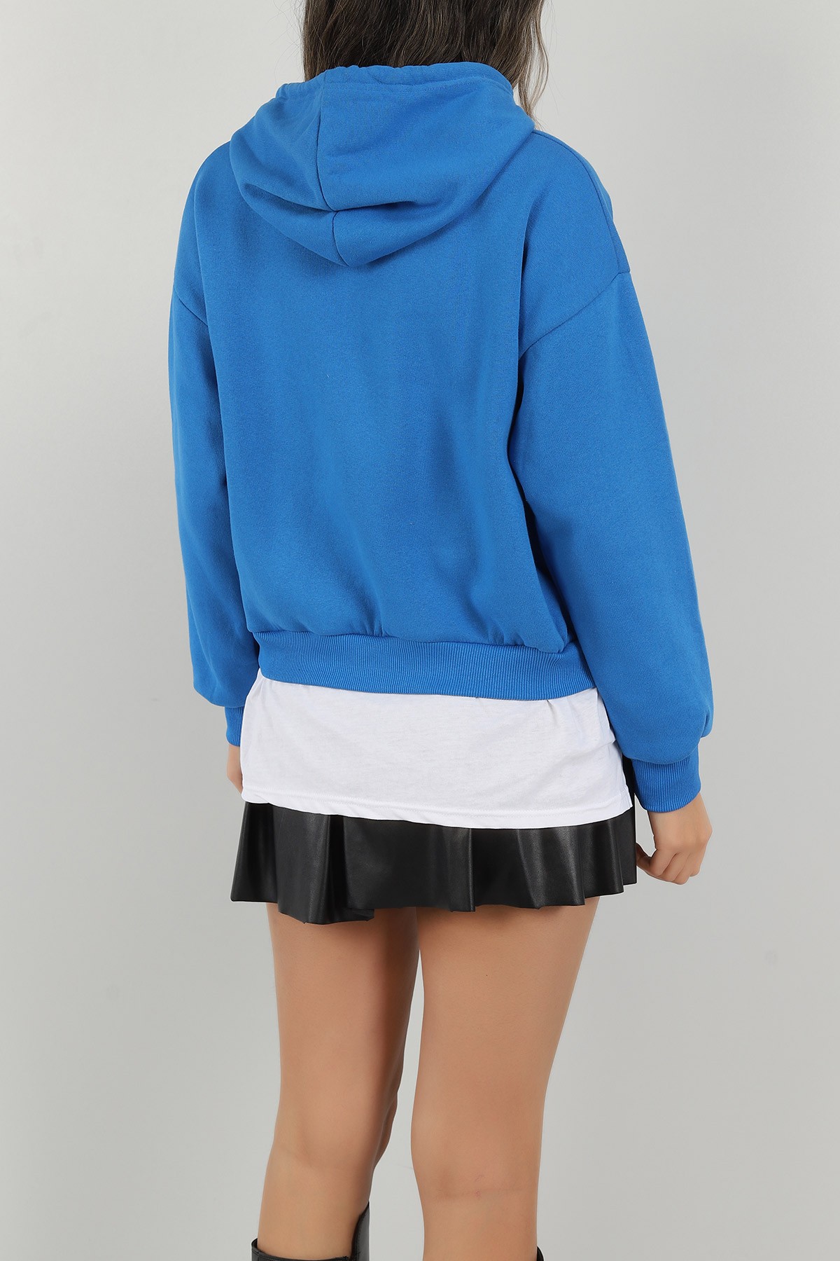 Saks Mavisi Garnilli İçi Şardonlu Bayan Sweat 146351