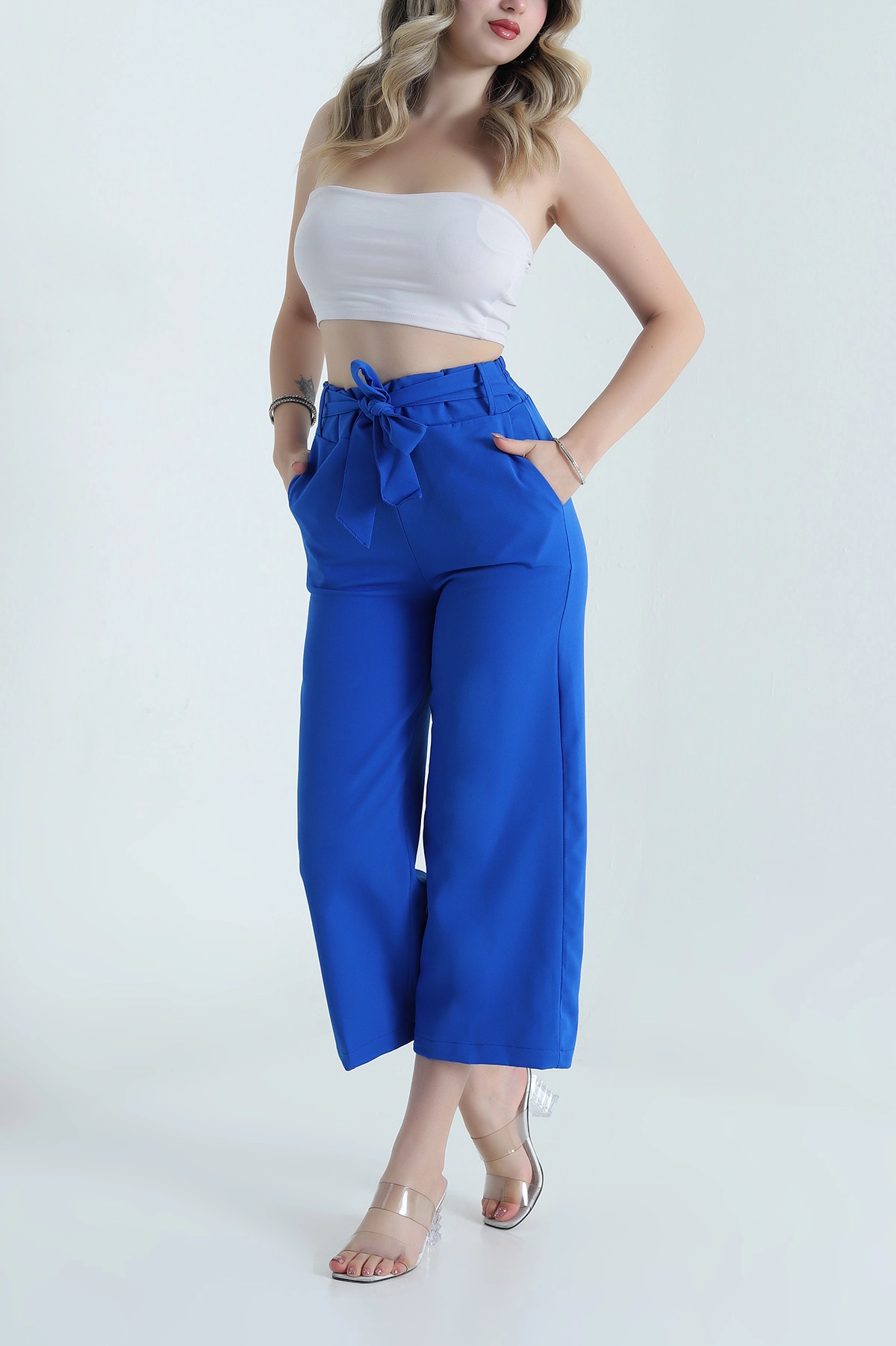 Saks Mavisi Gipeli Cepli Dabıl Kadın Pantolon 478833