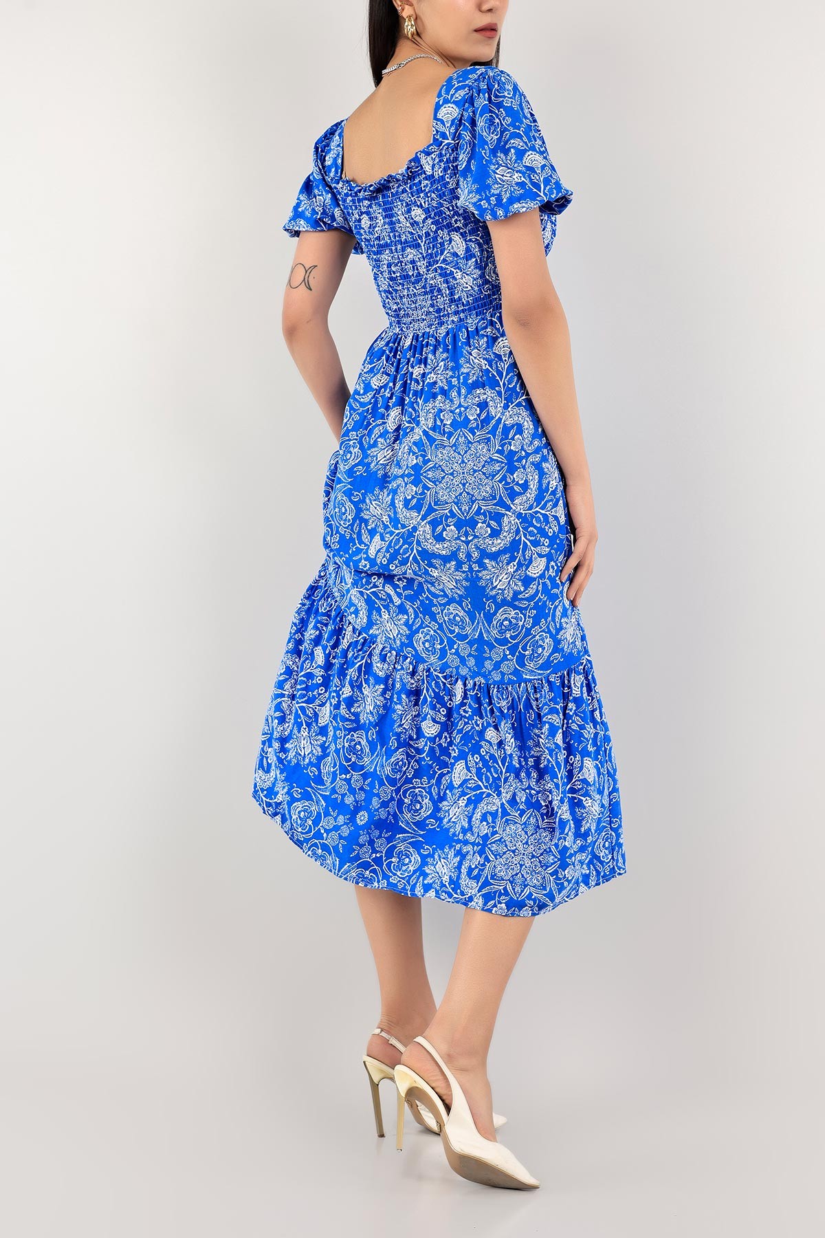 Saks Mavisi Gipeli Dokuma Elbise 112942