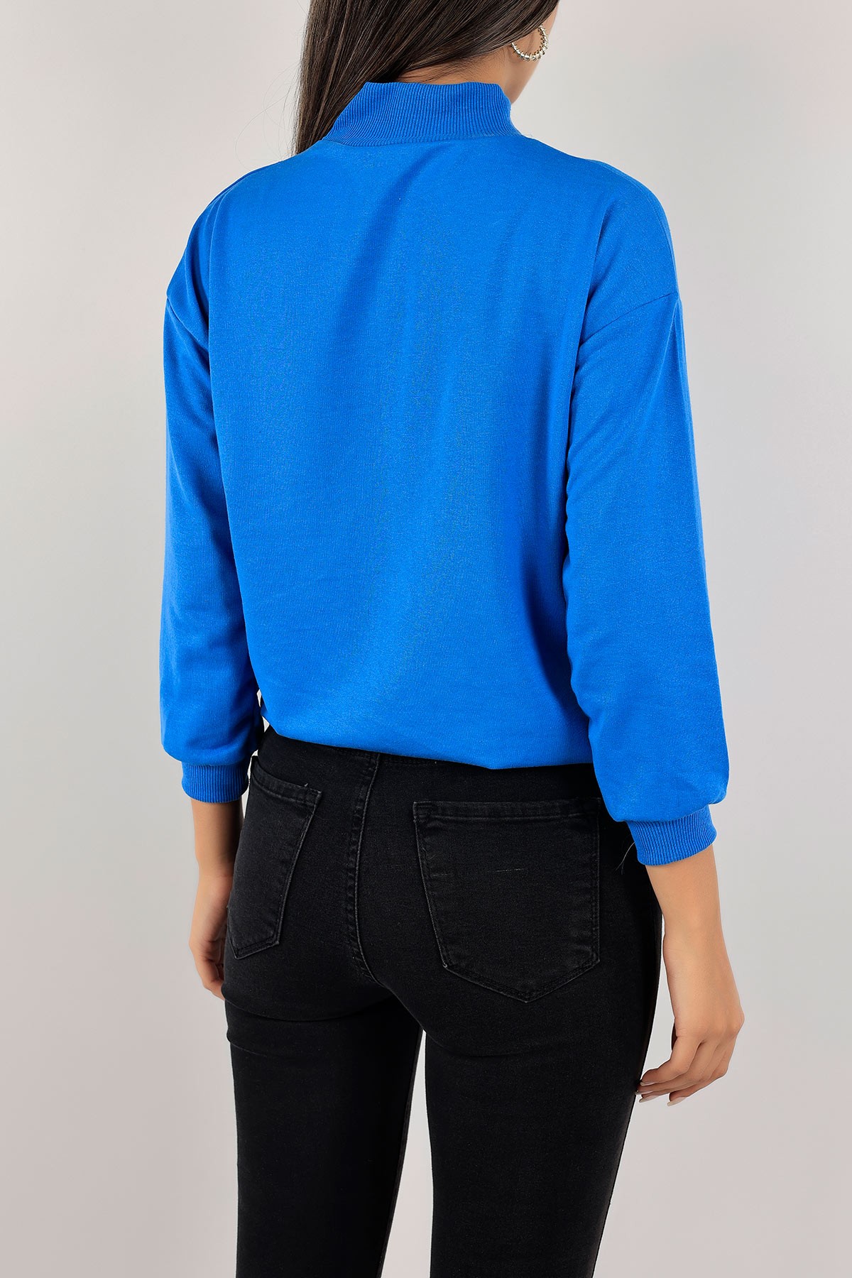 Saks Mavisi İki İp Balıkçı Bayan Sweat 127899